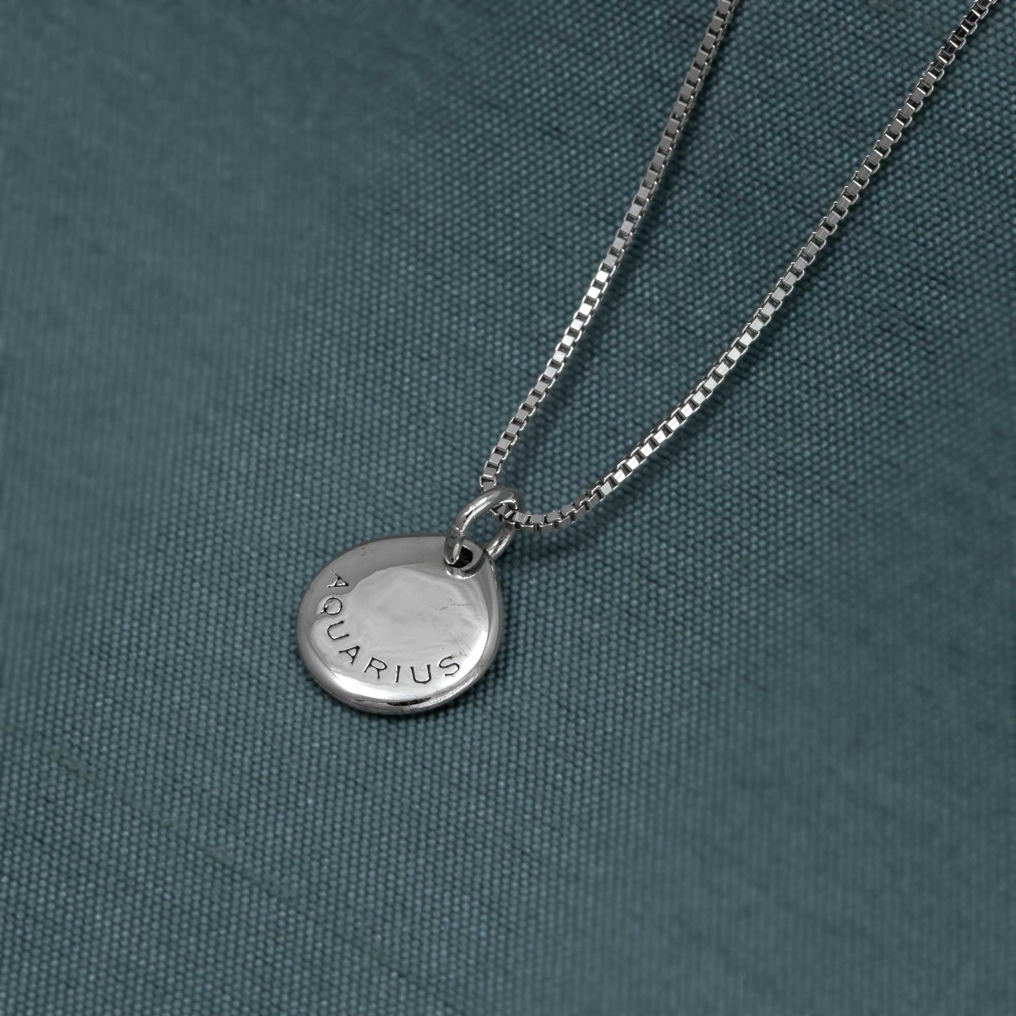 Silver Aquarius Zodiac Pendant