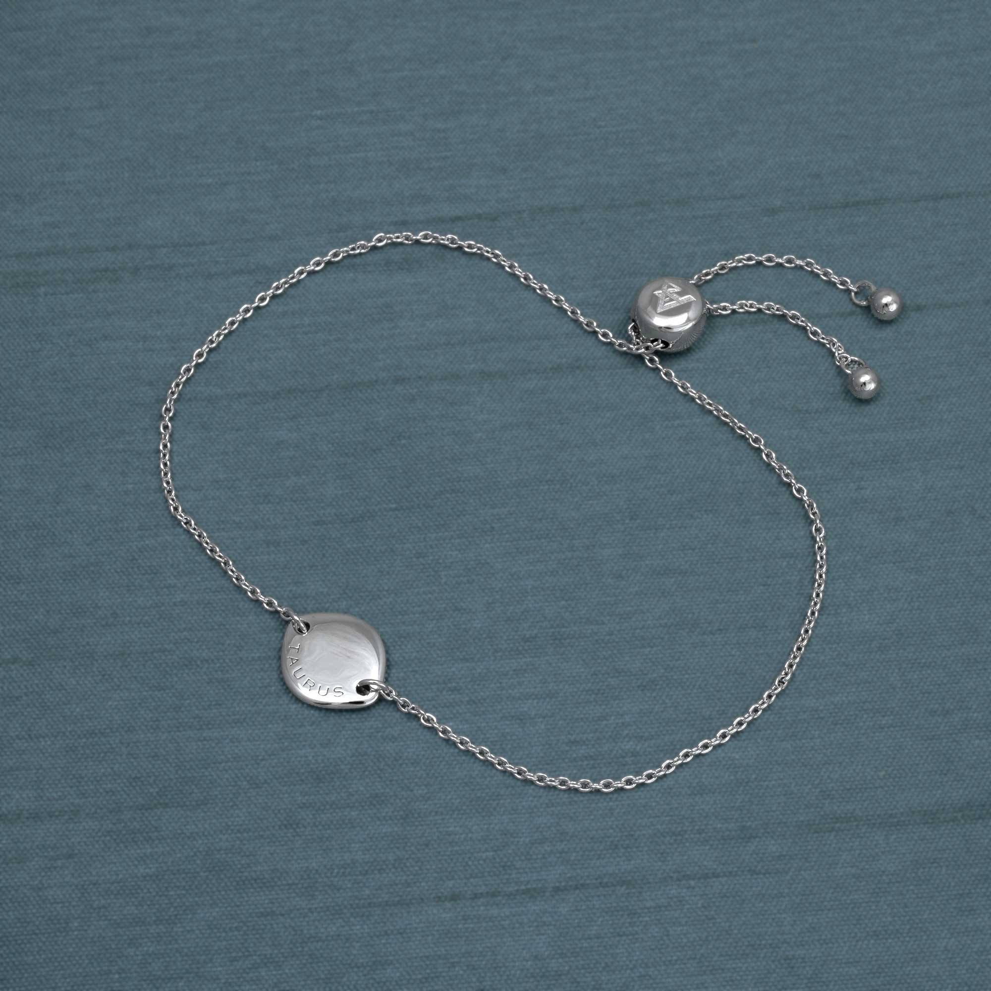 Silver Taurus Zodiac Adjustable Bracelet