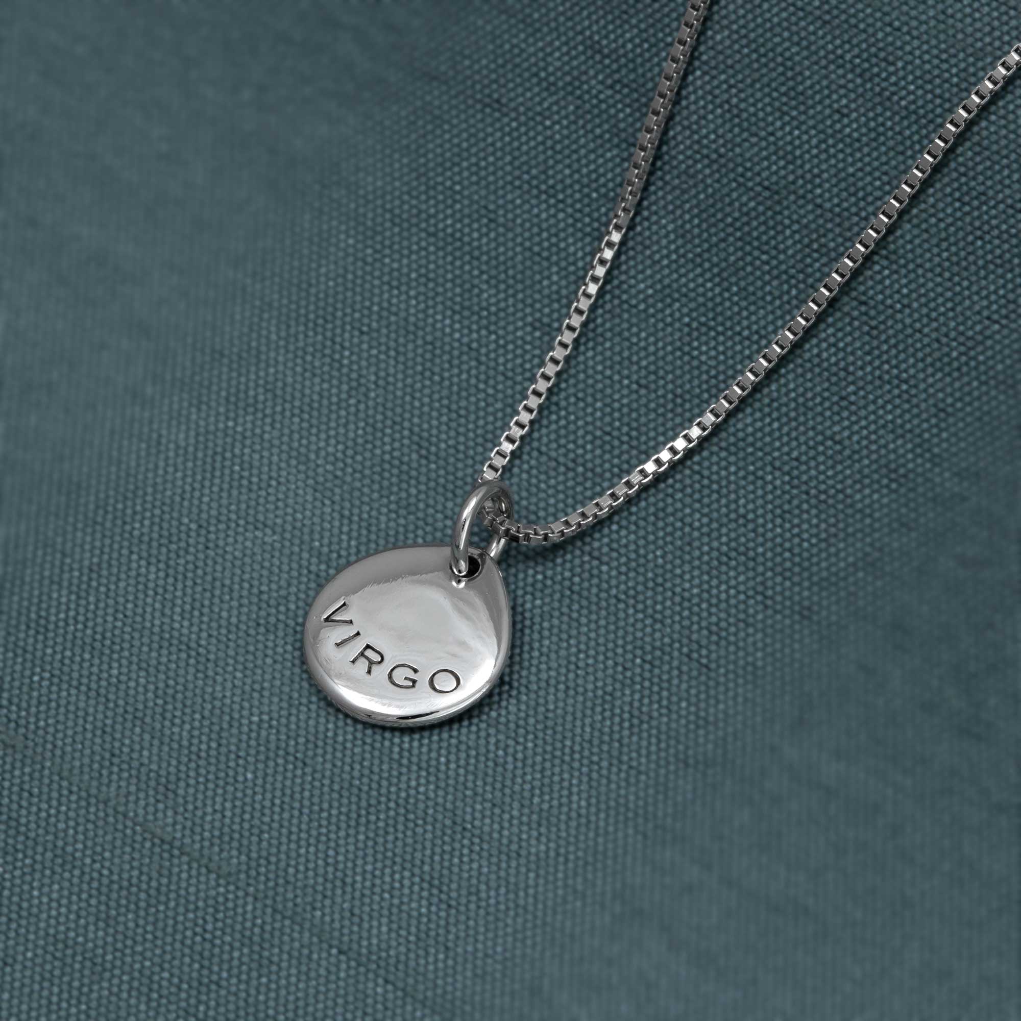 Silver Virgo Zodiac Pendant