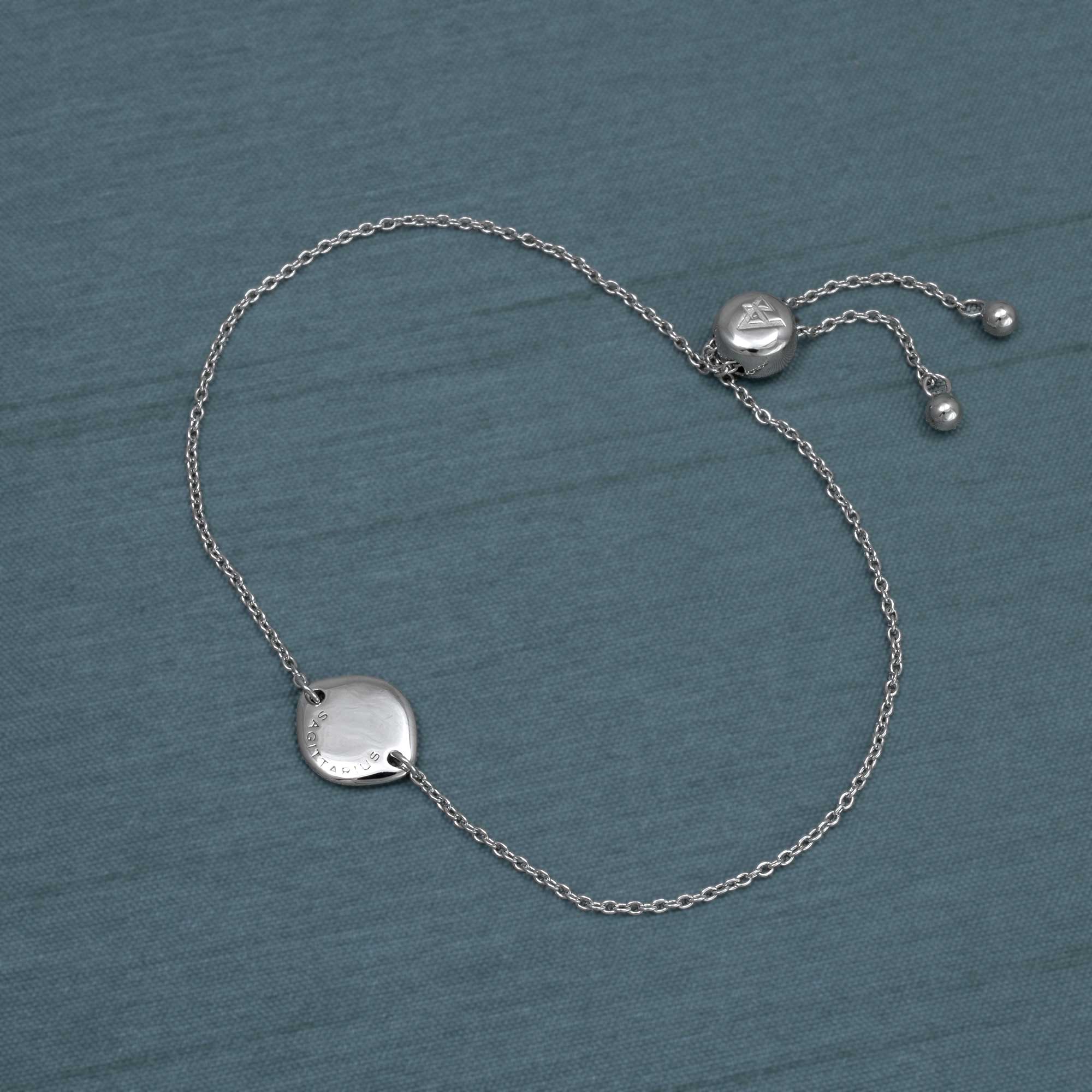 Silver Sagittarius Zodiac Adjustable Bracelet