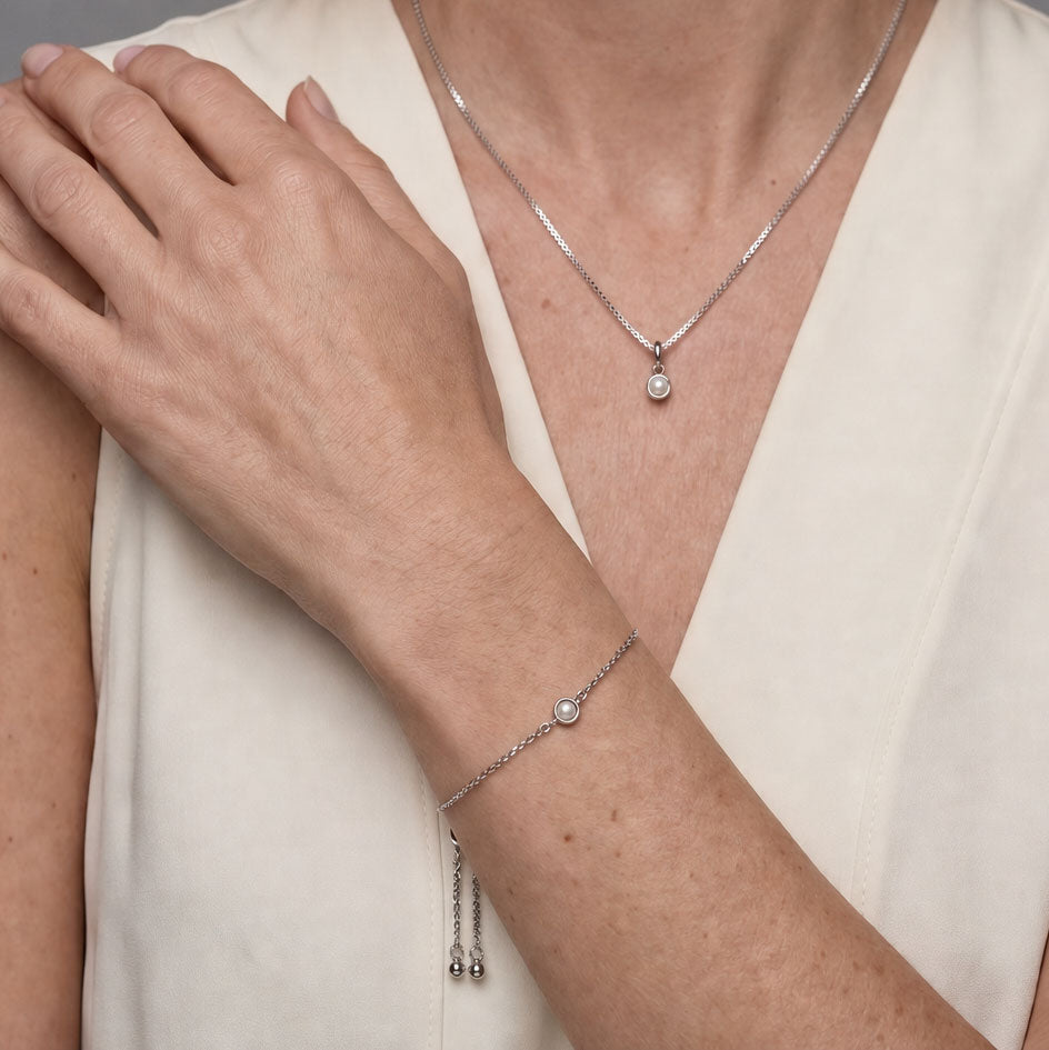 June Birthstone Bracelet - Freshwater Pearl