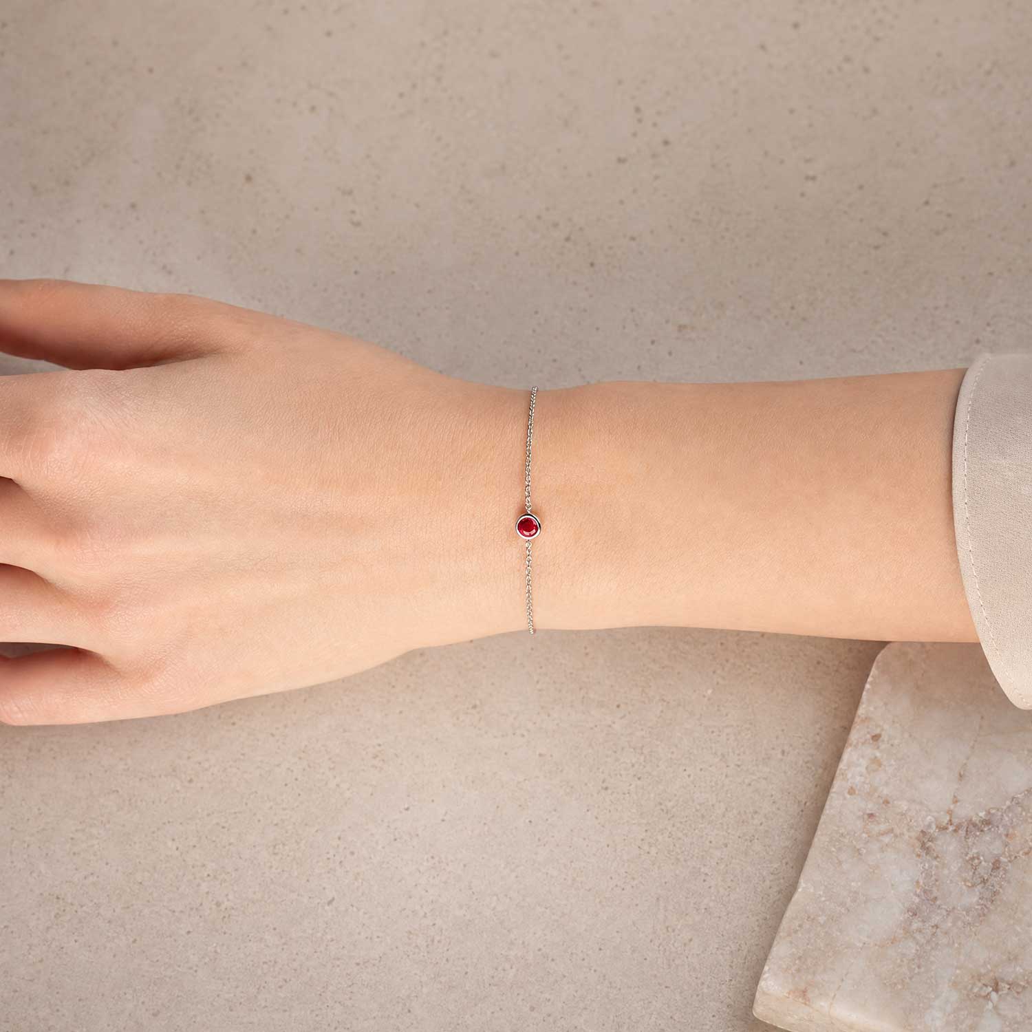 July Birthstone Bracelet - Ruby