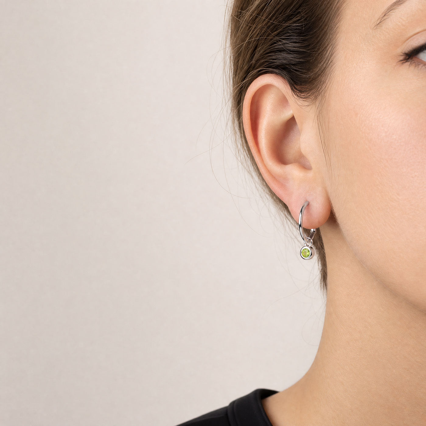 August Birthstone Hoop Earrings - Peridot