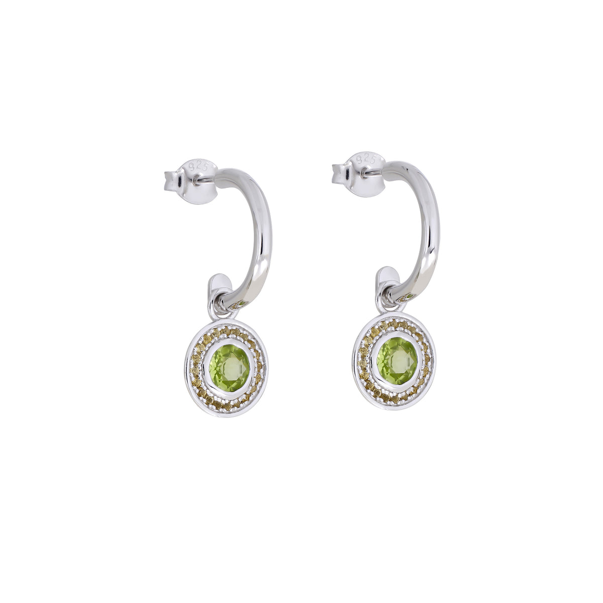 Olivine &amp; Citrene Drop Earrings in Sterling Silver