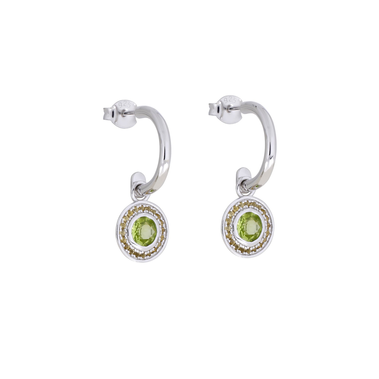 Olivine & Citrene Drop Earrings in Sterling Silver
