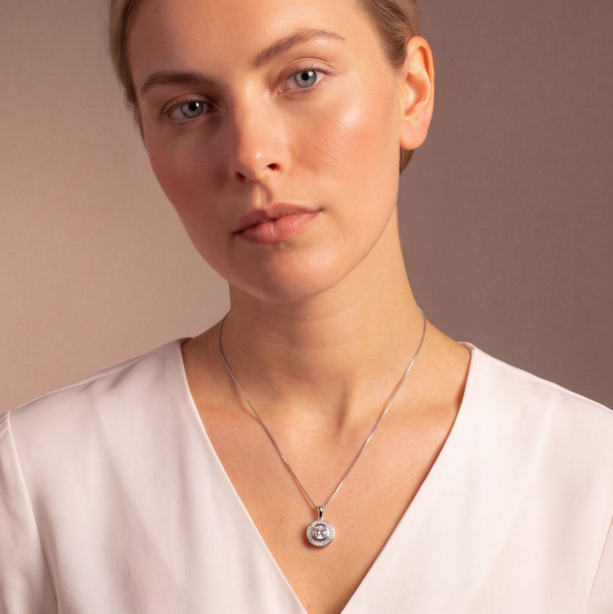 White Topaz Pendant in Sterling Silver