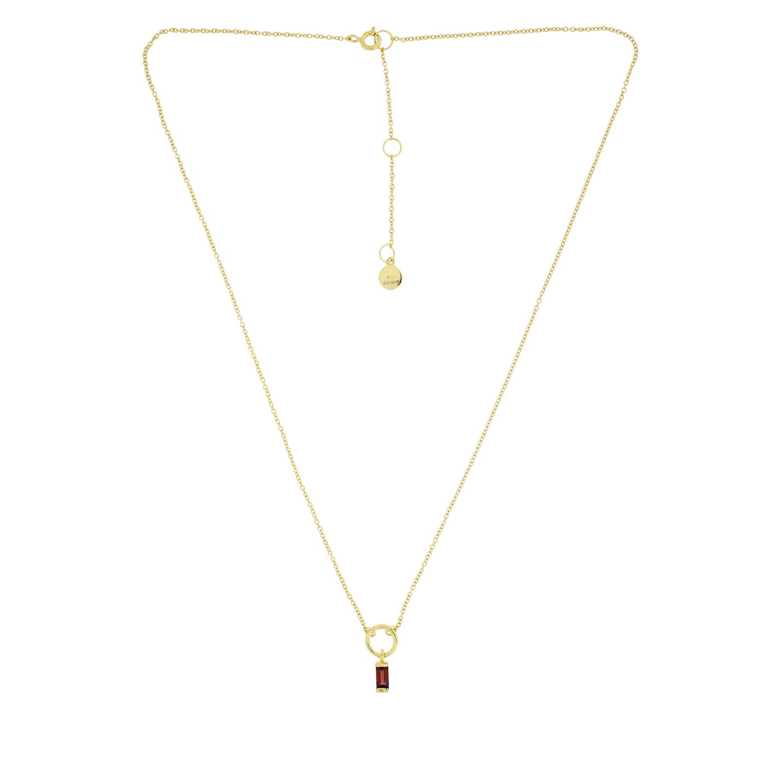 Gold Vermeil Garnet Baguette Necklace