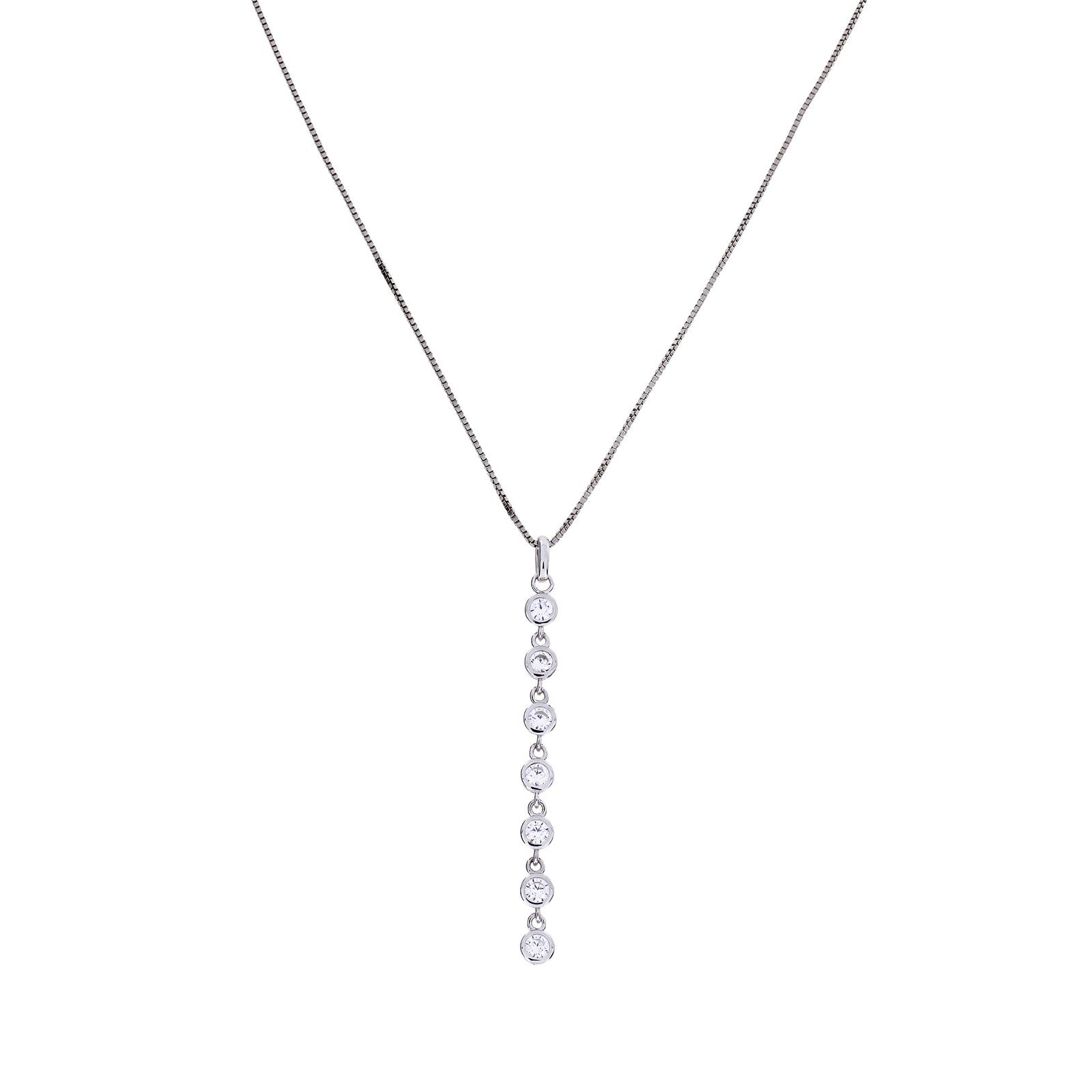 Seven Stones Sparkling Drop Pendant