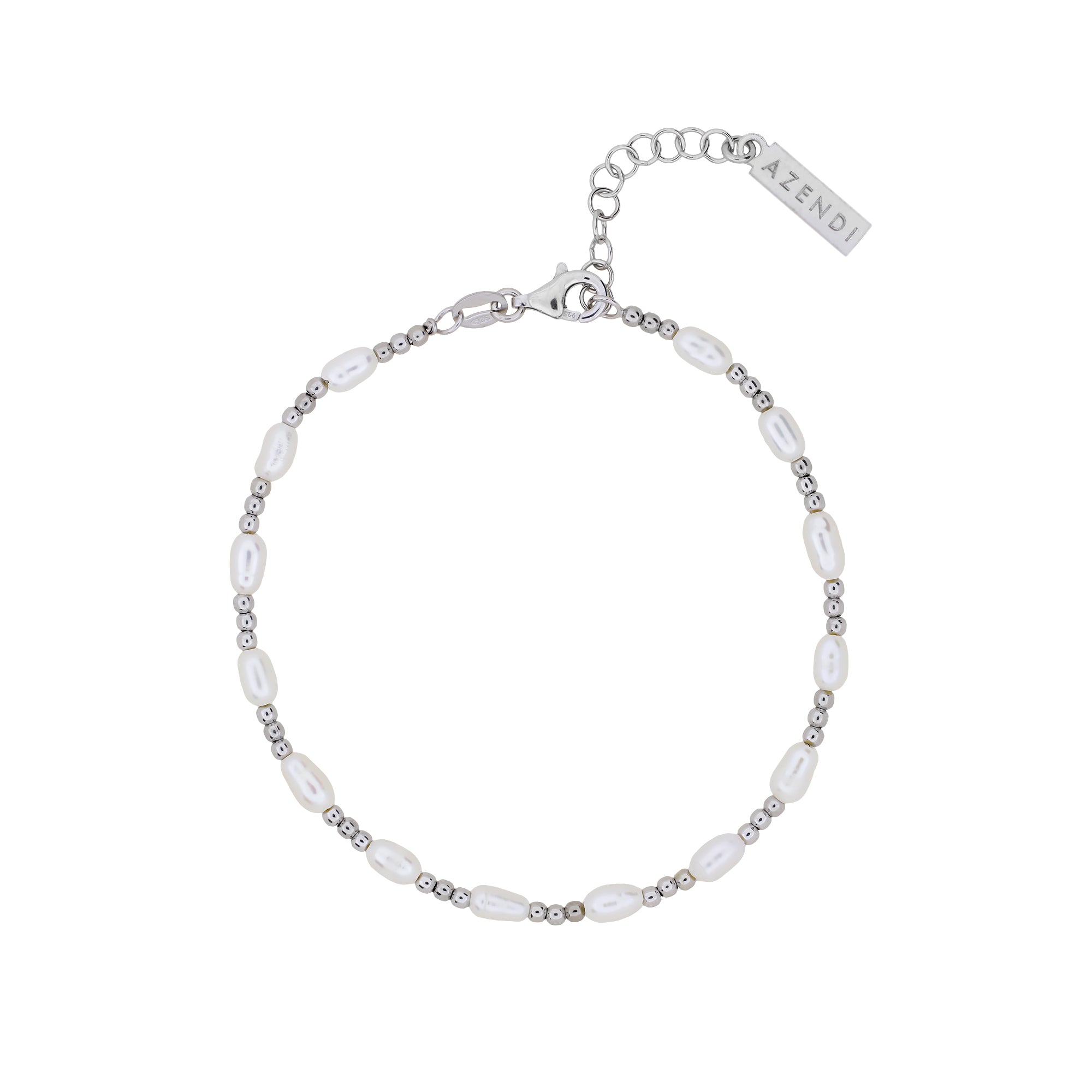 Sterling Silver Oval Freshwater Pearl Bracelet