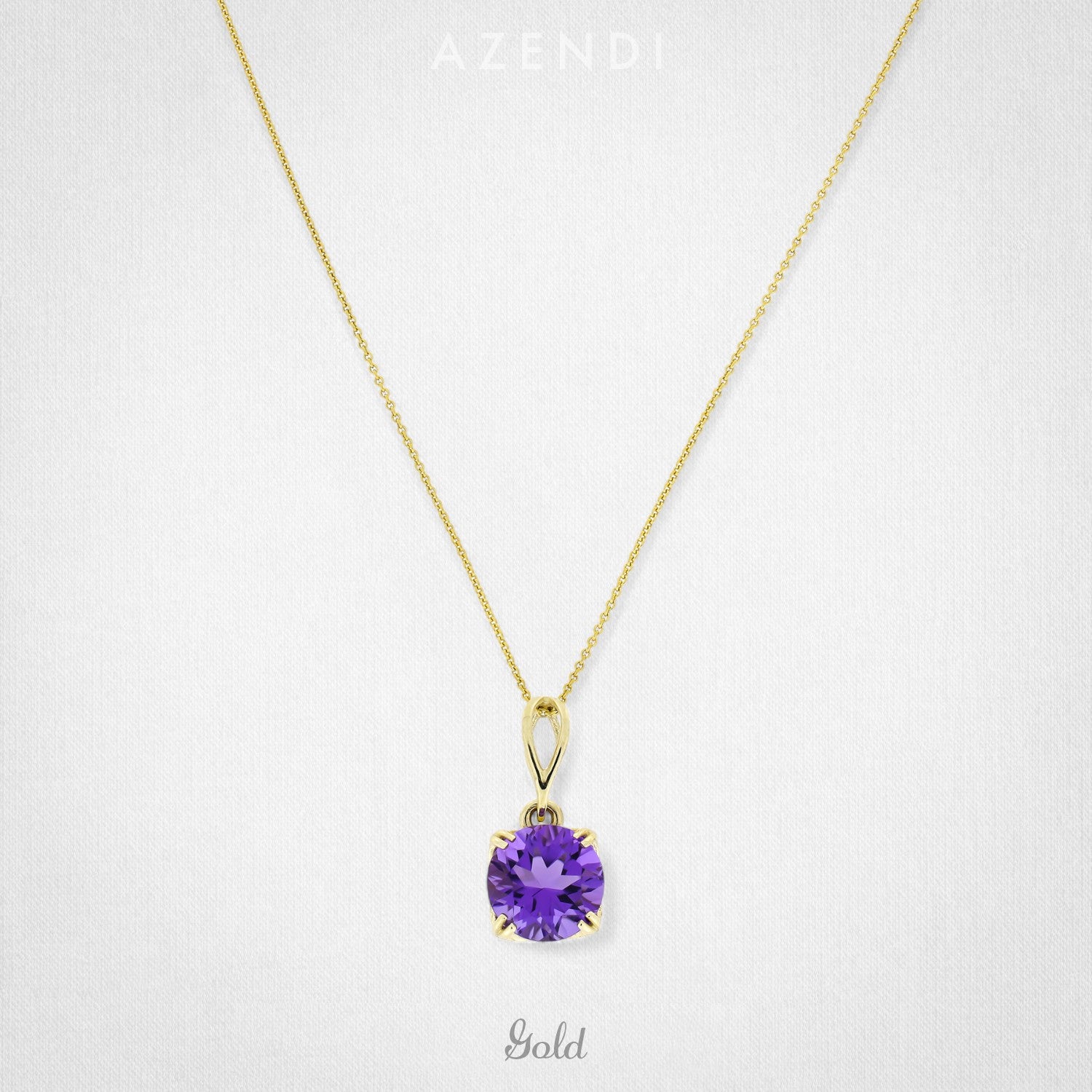 9 Carat Gold Amethyst Solitaire Pendant