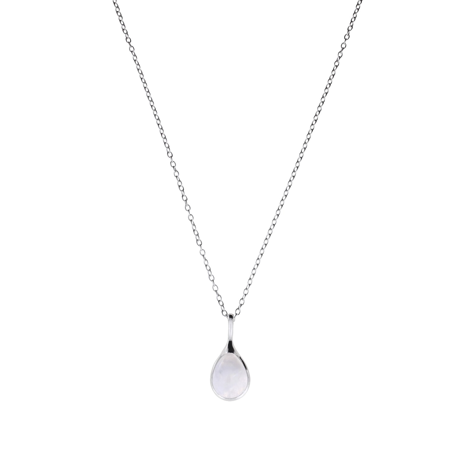 Sterling Silver Rainbow Moonstone Droplet Pendant