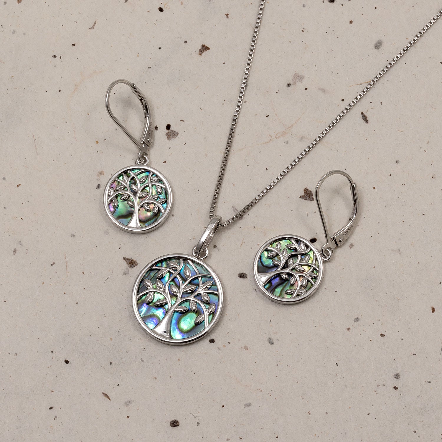 Arbor Vitae Drop Earrings with Abalone