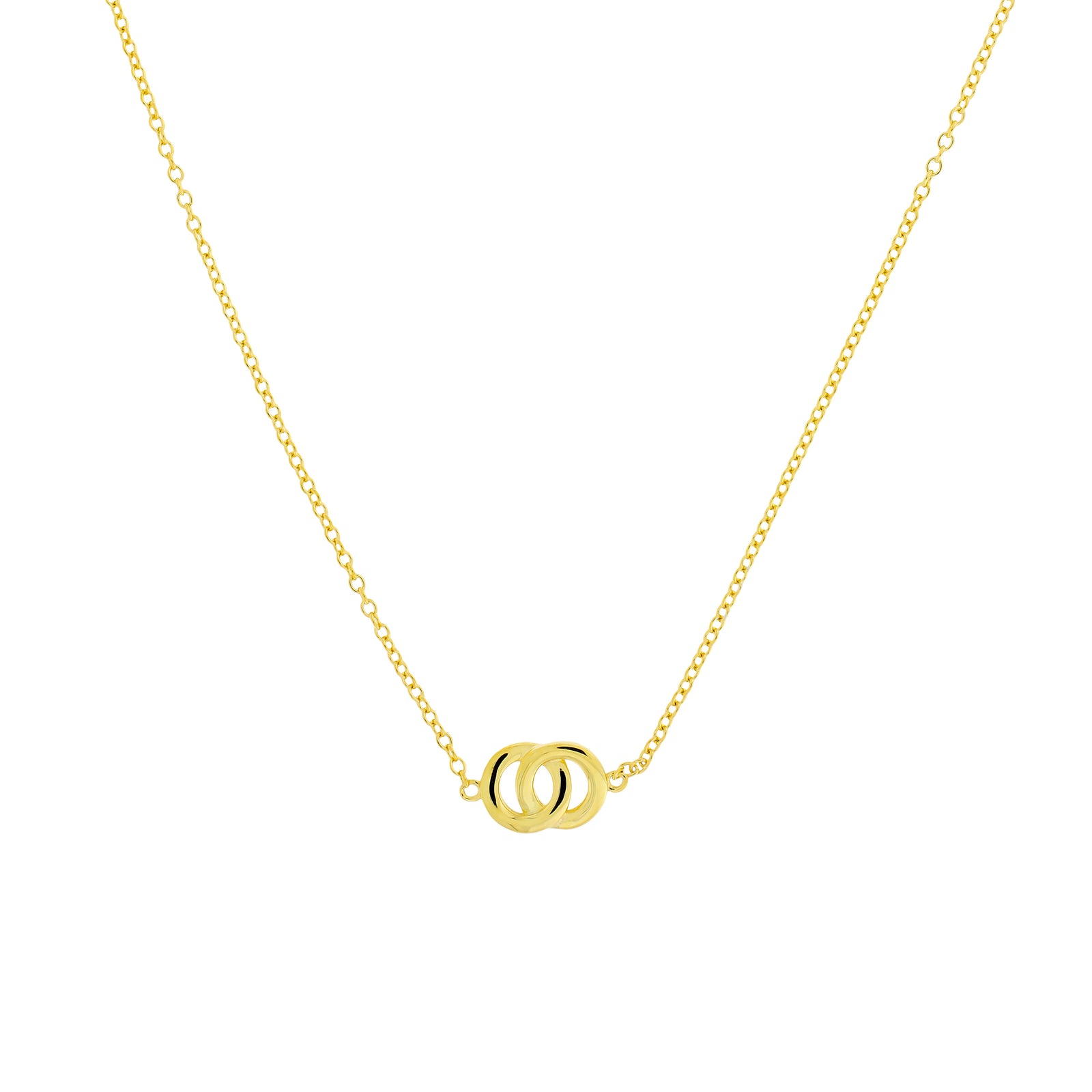 Yellow Gold Vermeil Interlocking Circles Necklace
