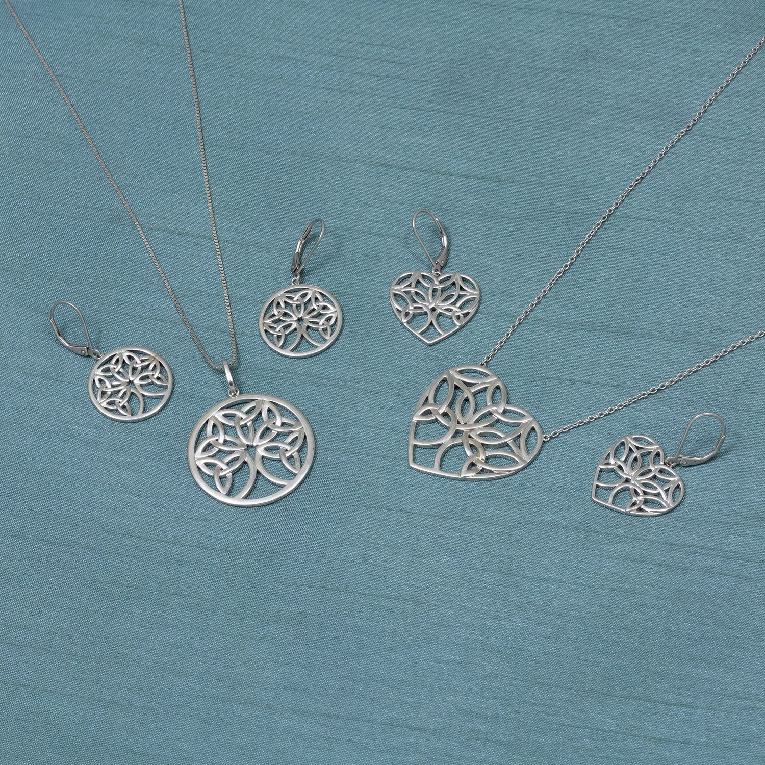 Silver Celtic Tree of Life Heart Necklace