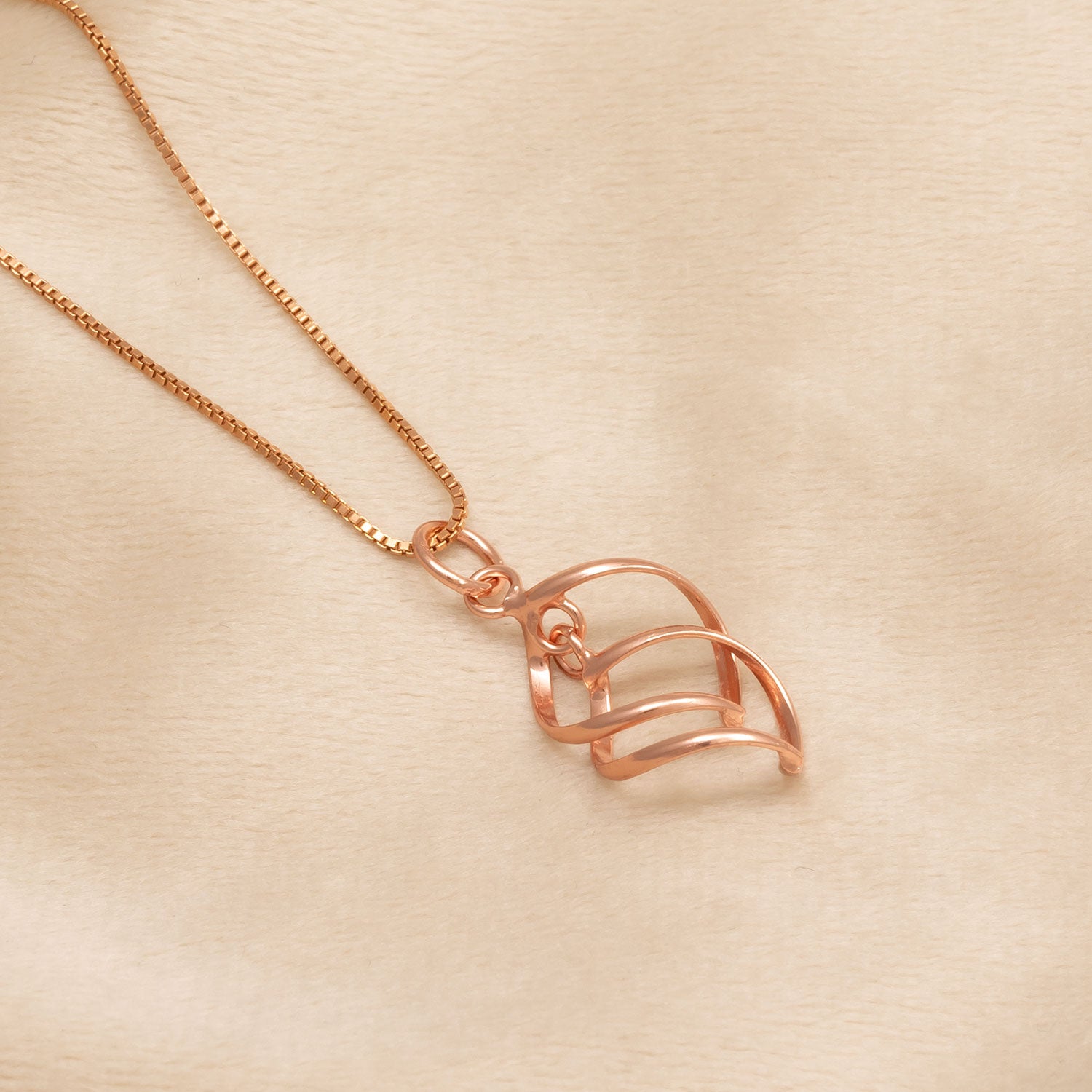 Spiral Waves Pendant - Rose Gold Vermeil