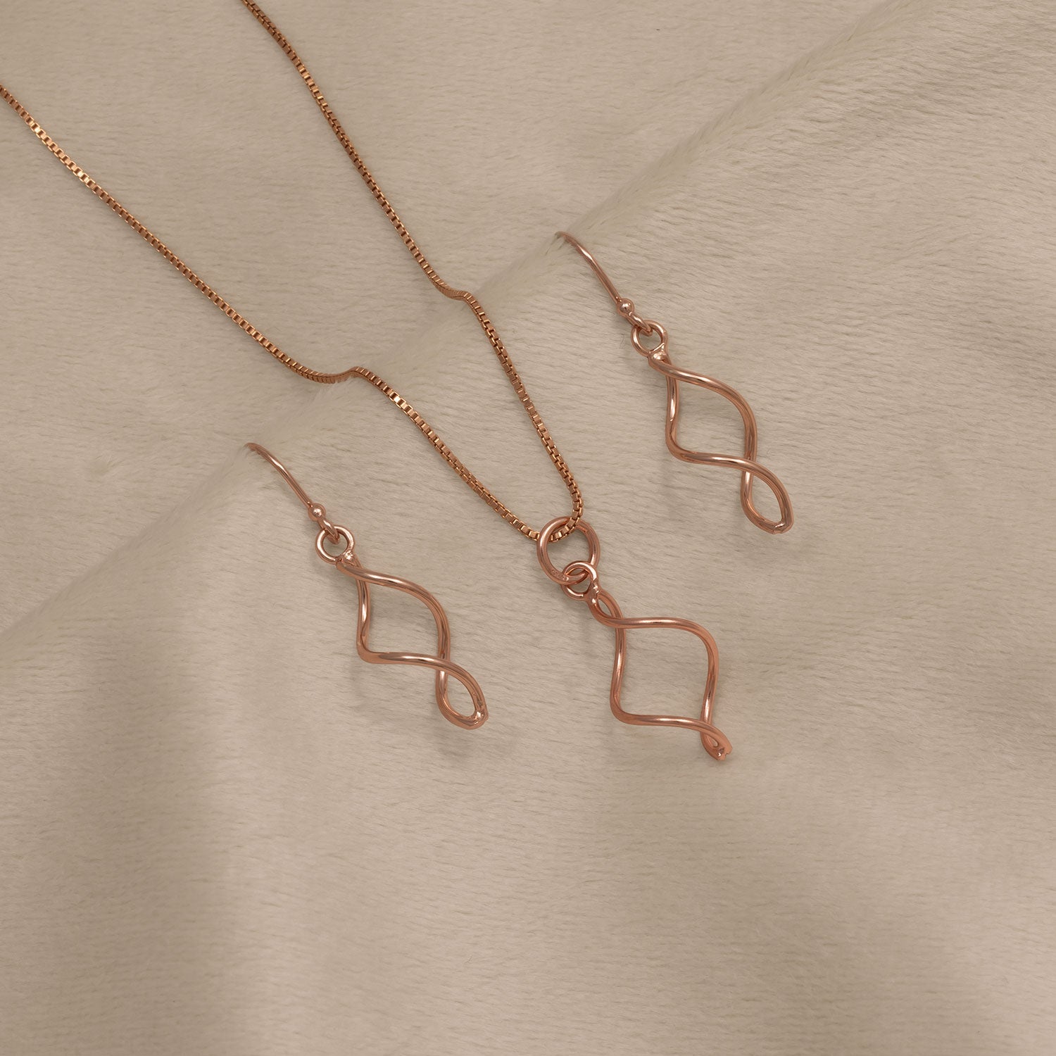 Simple Twist Drop Earring - Rose Gold Vermeil