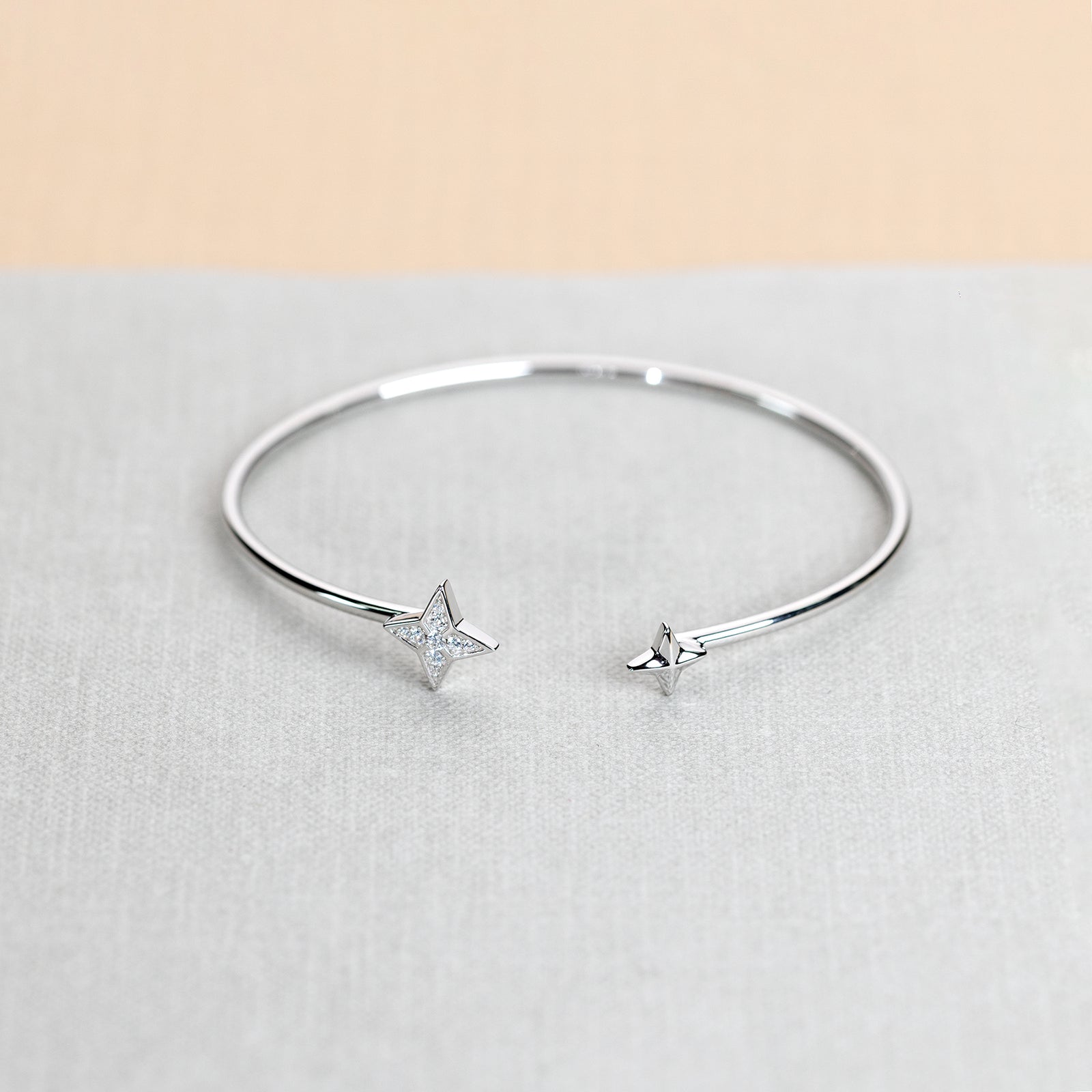 Silver Stars Flexi Cuff Bangle