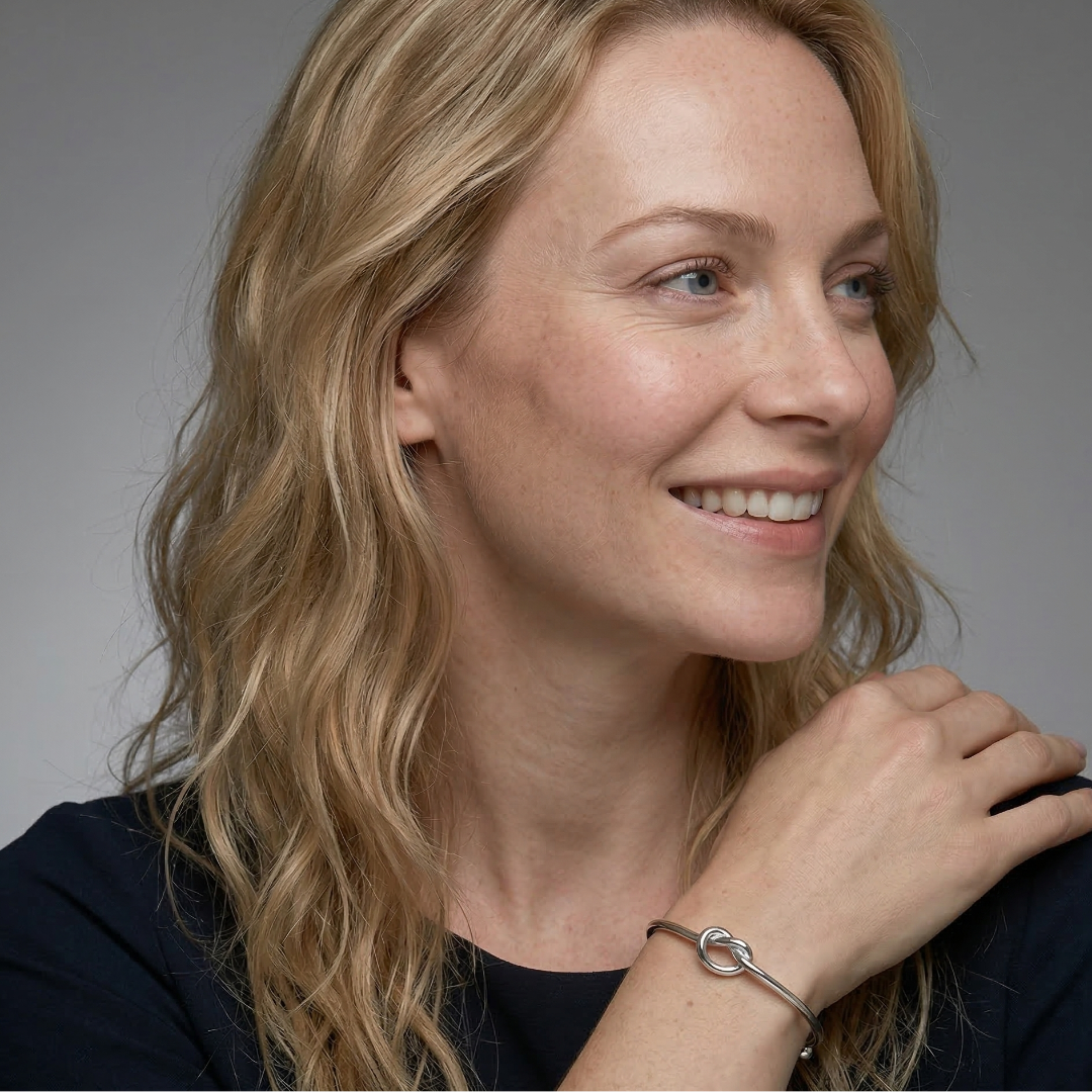 Silver Heavy Knot Cuff Bangle