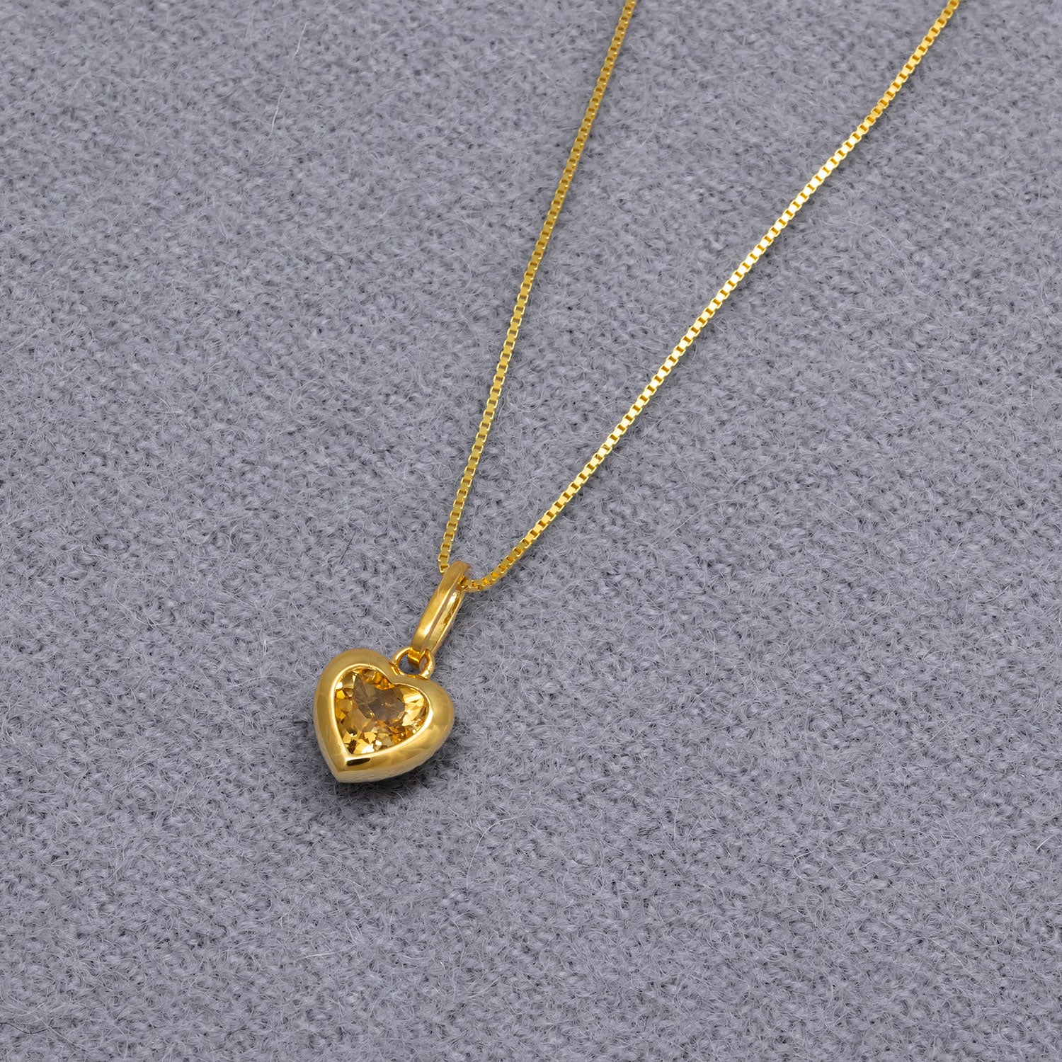 Gold Vermeil & Citrene Heart Pendant