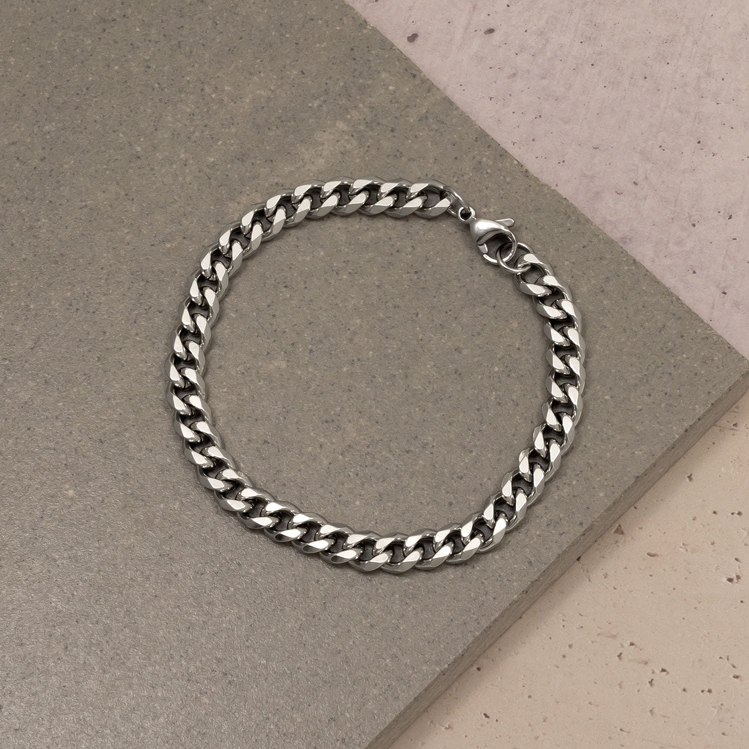 Men's Steel Curb Wrist Chain
