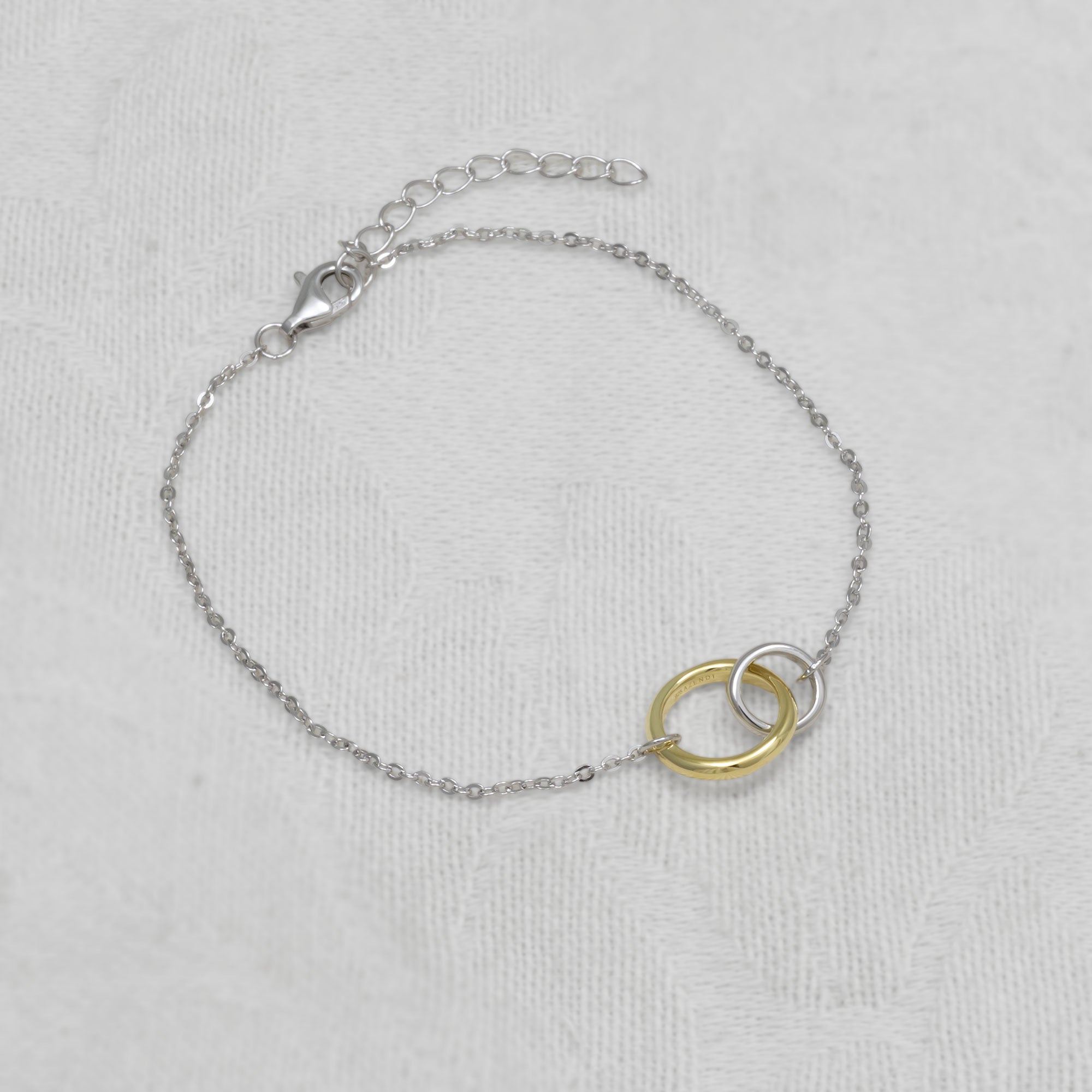 Silver and gold vermeil interlocking circles bracelet