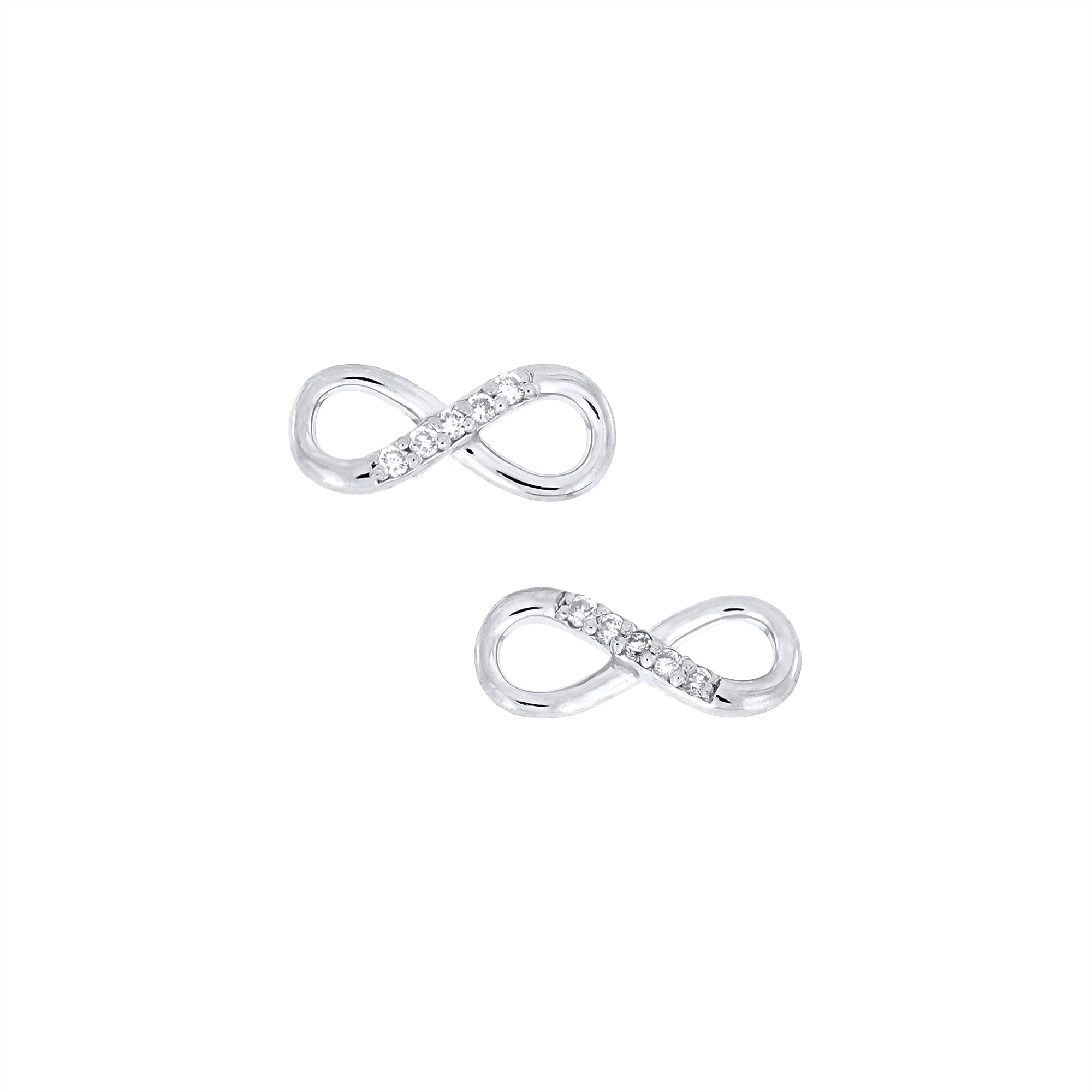 Silver & Pavé 0.16 Carat Lab Grown Diamond Infinity Stud Earrings