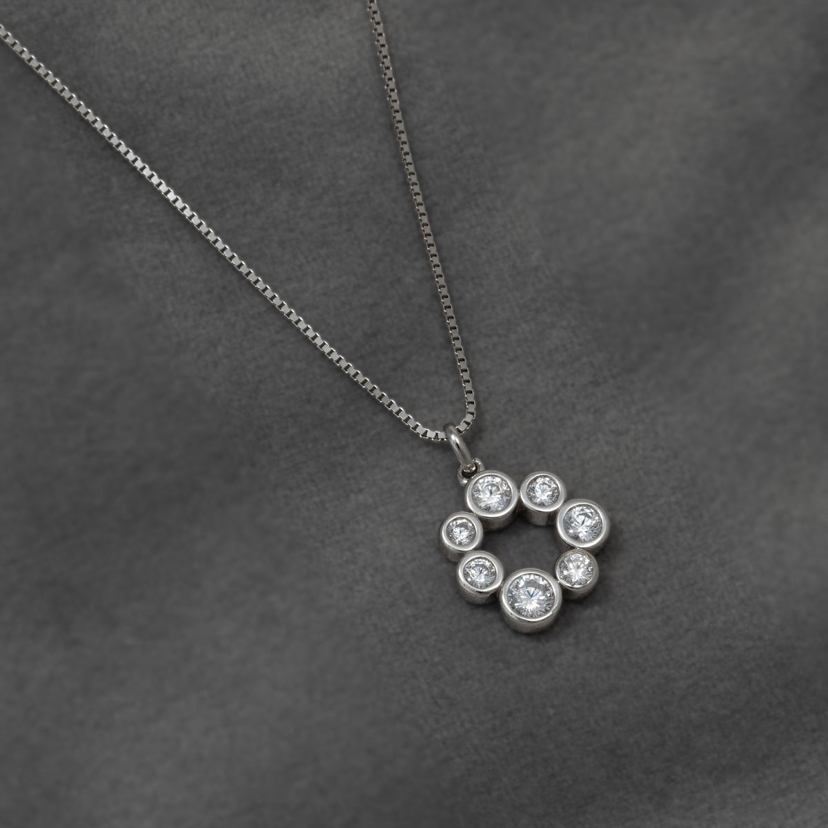 Sterling Silver Seven Bubbles Circle Pendant