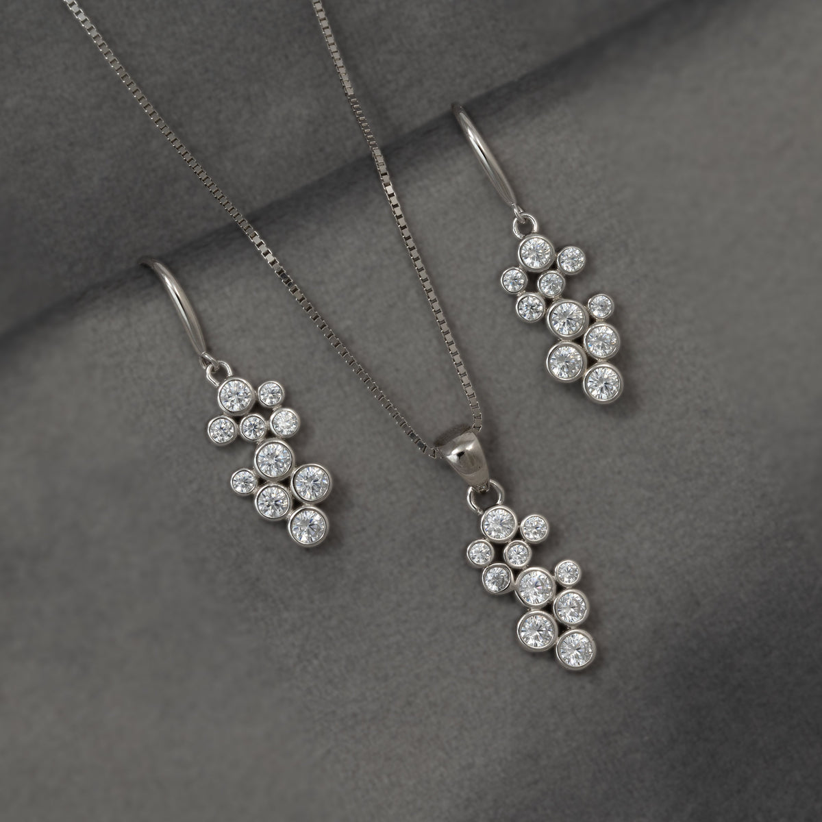 Sterling Silver Mini Bubbles Cluster Drop Earrings