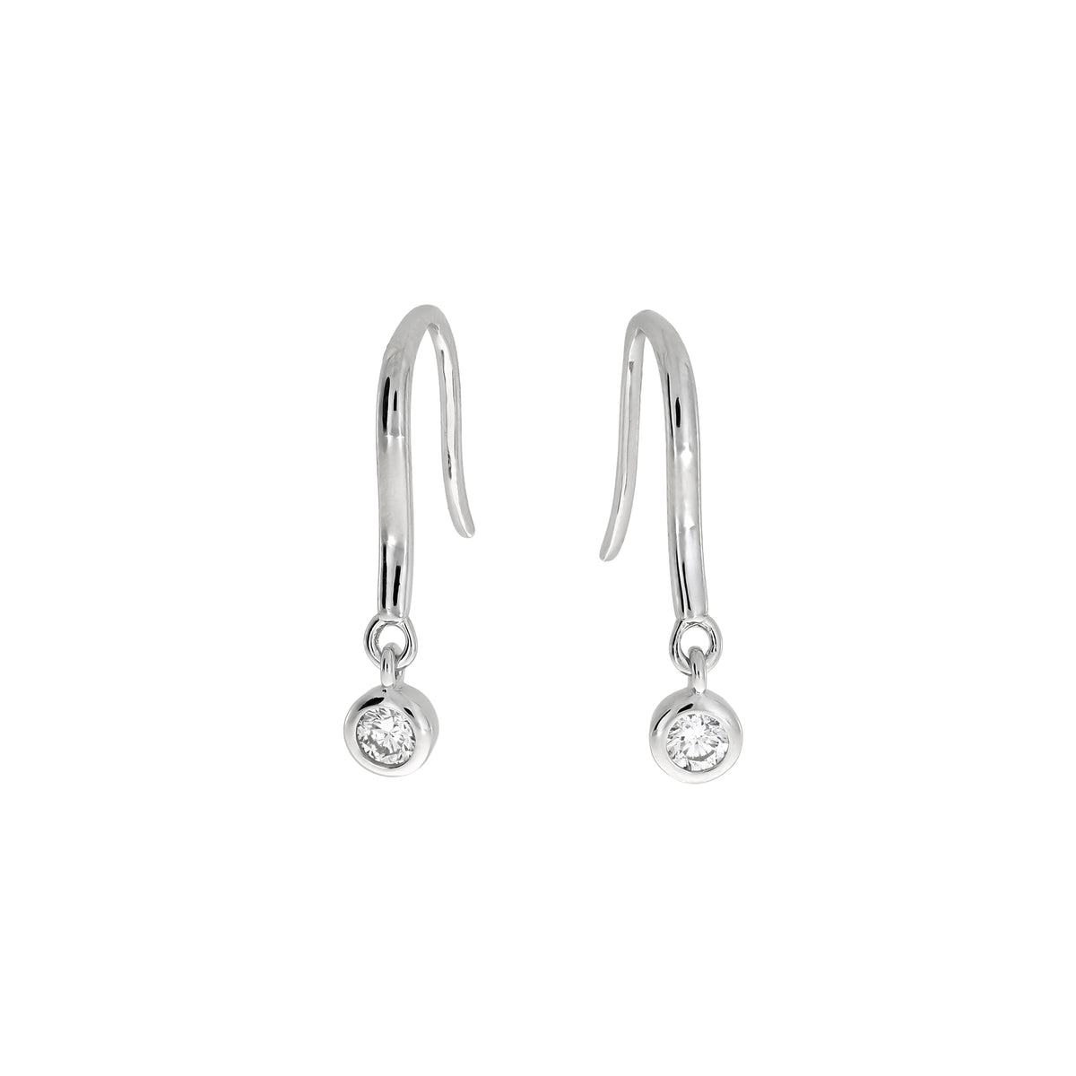 Sterling Silver & 0.25 Carat Lab Grown Diamond Solitaire Drop Earrings