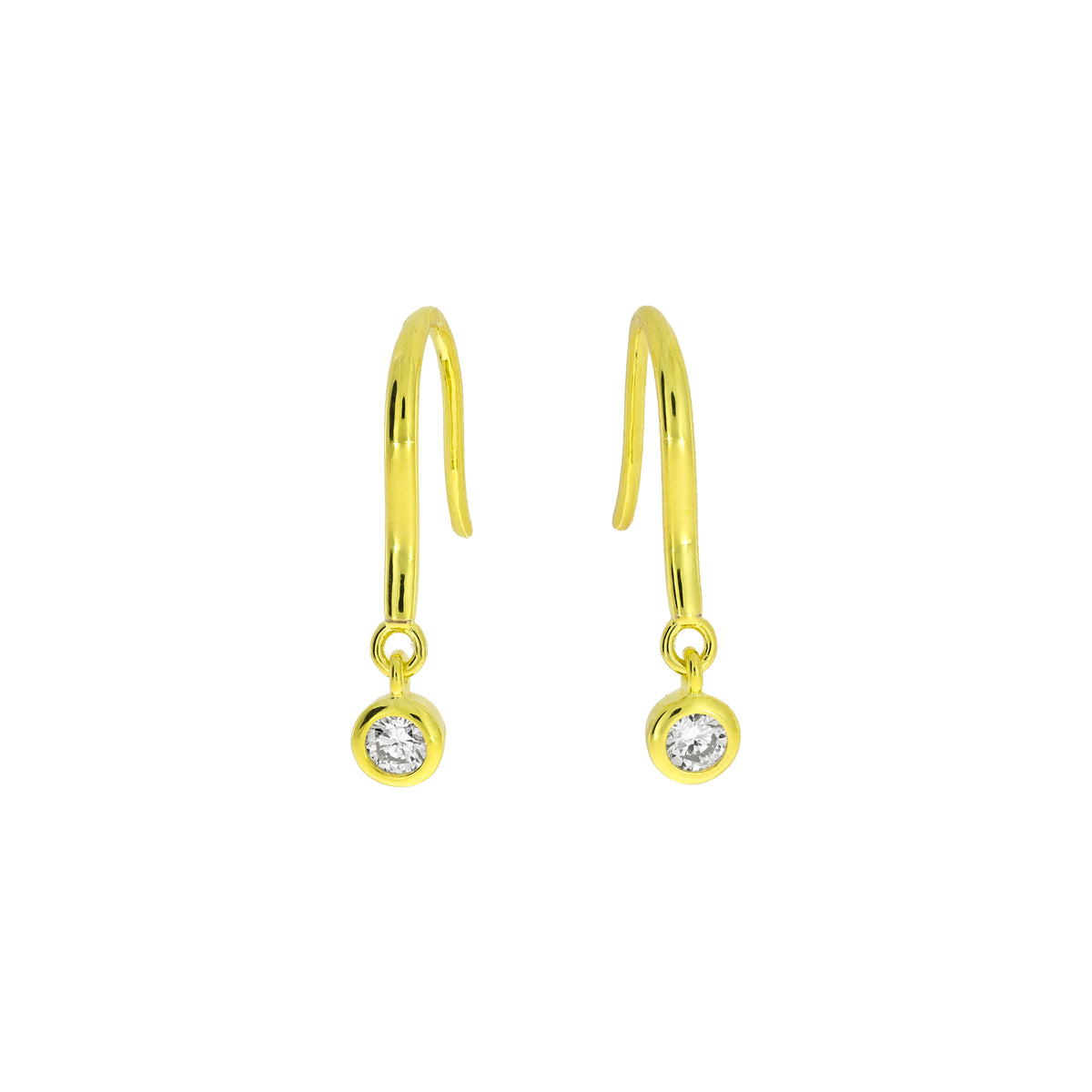 Gold Vermeil & 0.25 Carat Lab Grown Diamond Solitaire Drop Earrings
