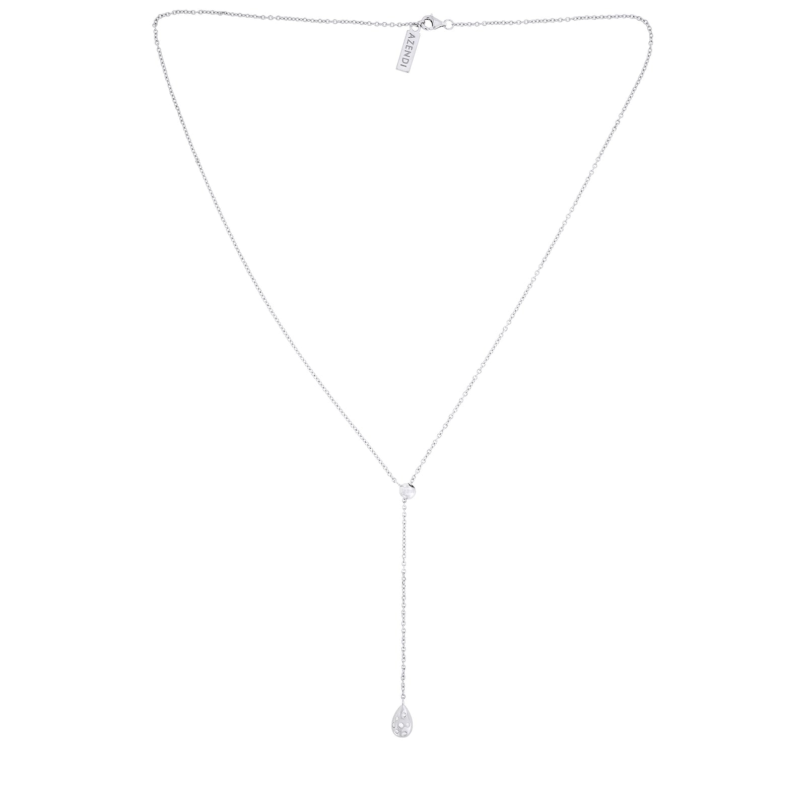 Sterling Silver Teardrop Adjustable Lariat Necklace