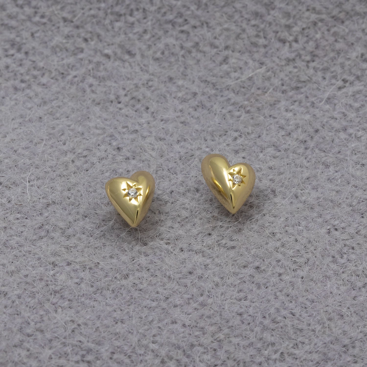 Polished Heart Stud Earrings