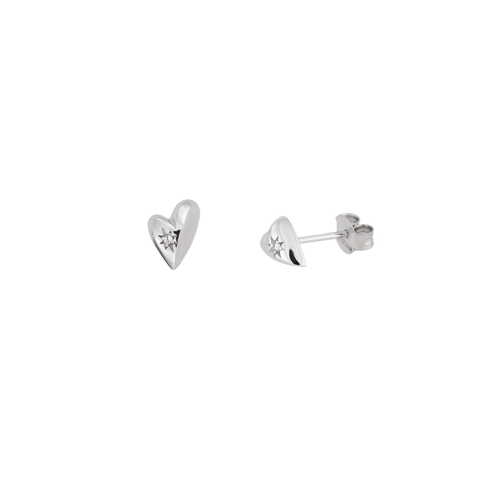 Polished Heart Stud Earrings