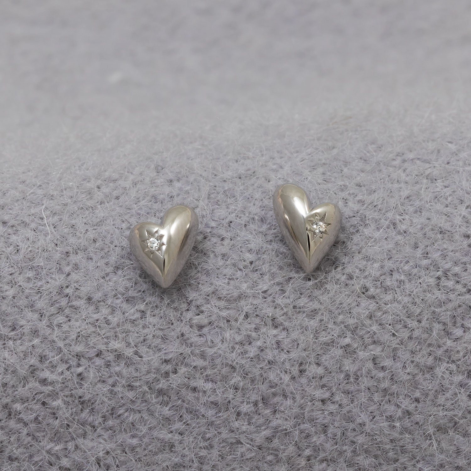 Polished Heart Stud Earrings