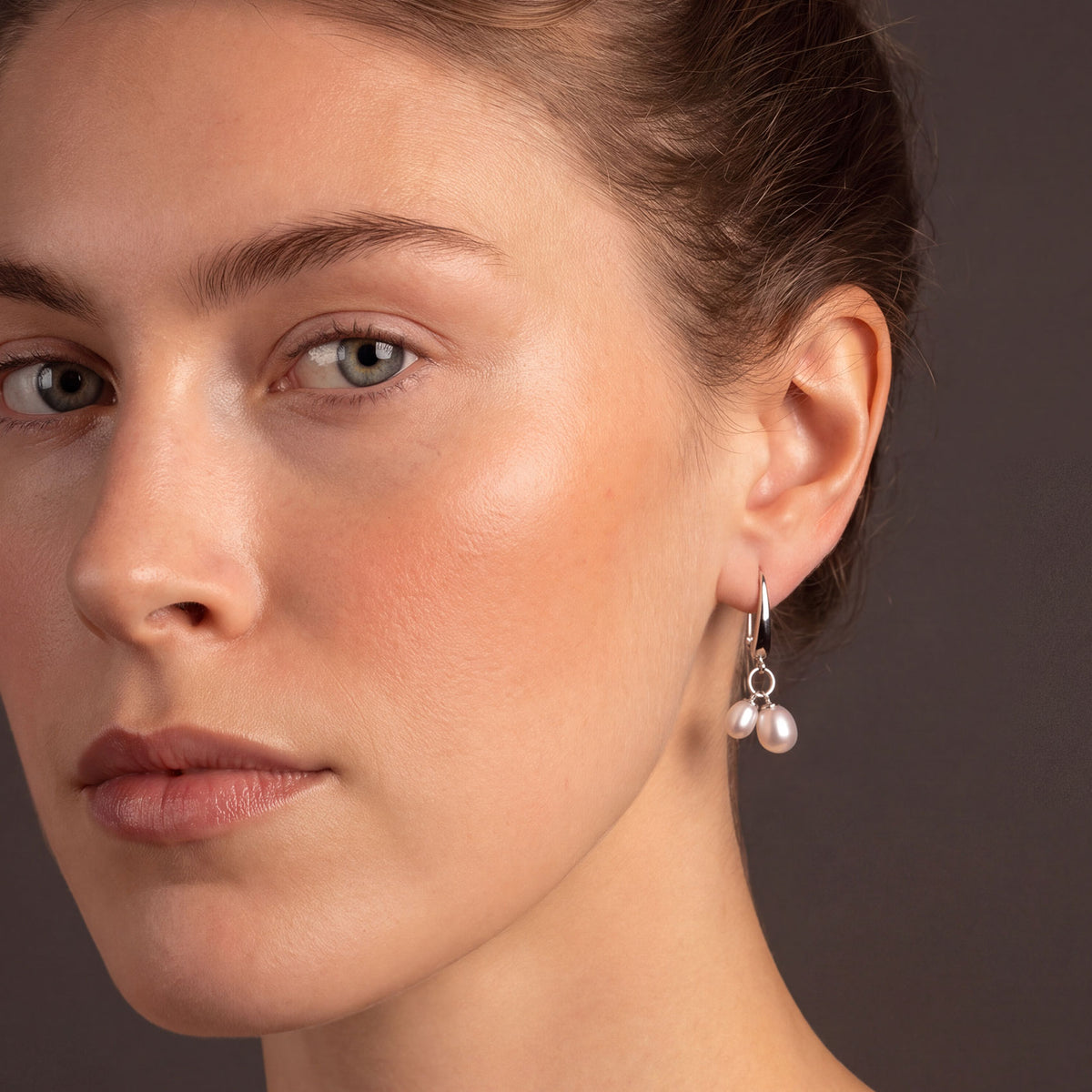 Twin Teardrop Freshwater Pearls Drop Earrings