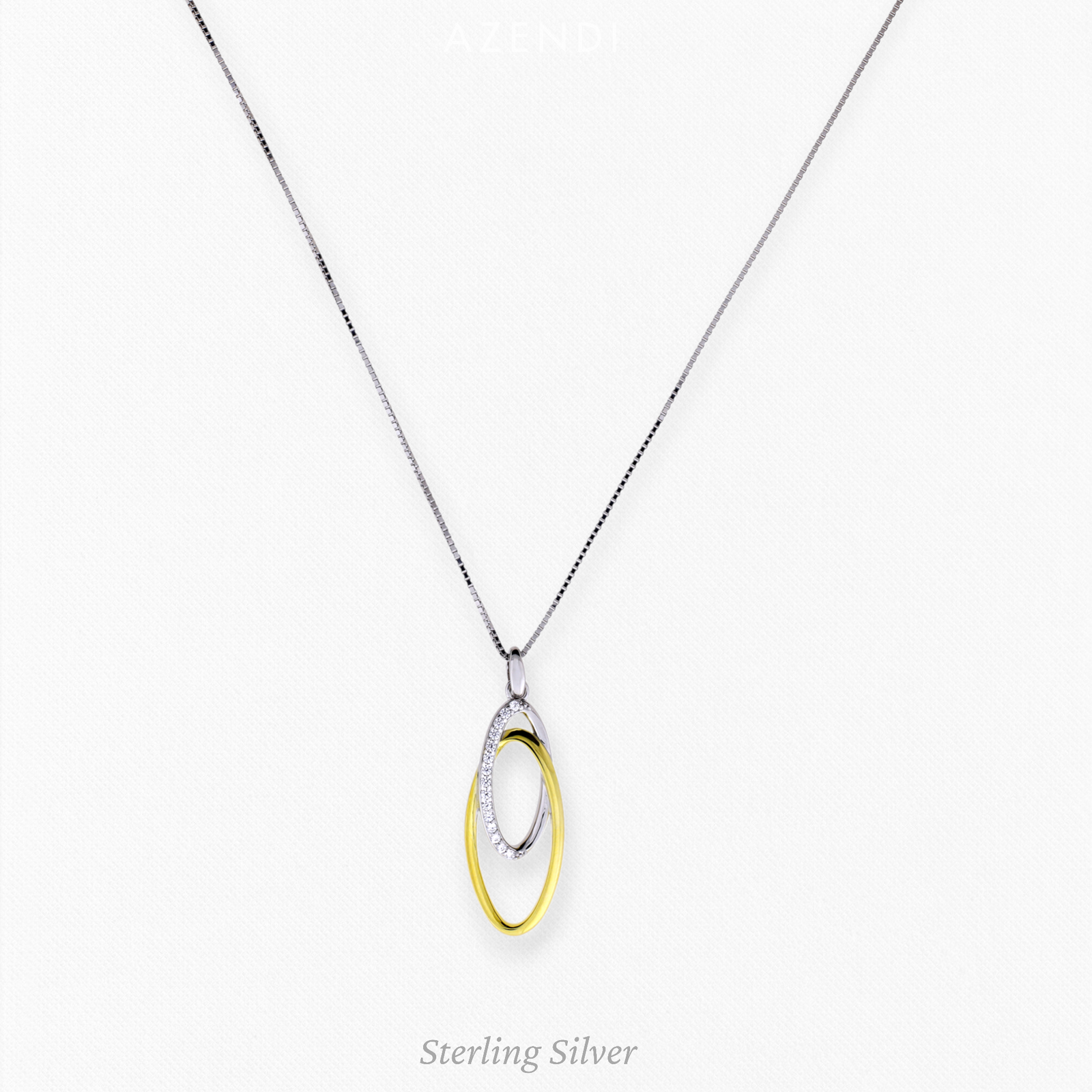 Silver & Gold Vermeil Ovals Pendant