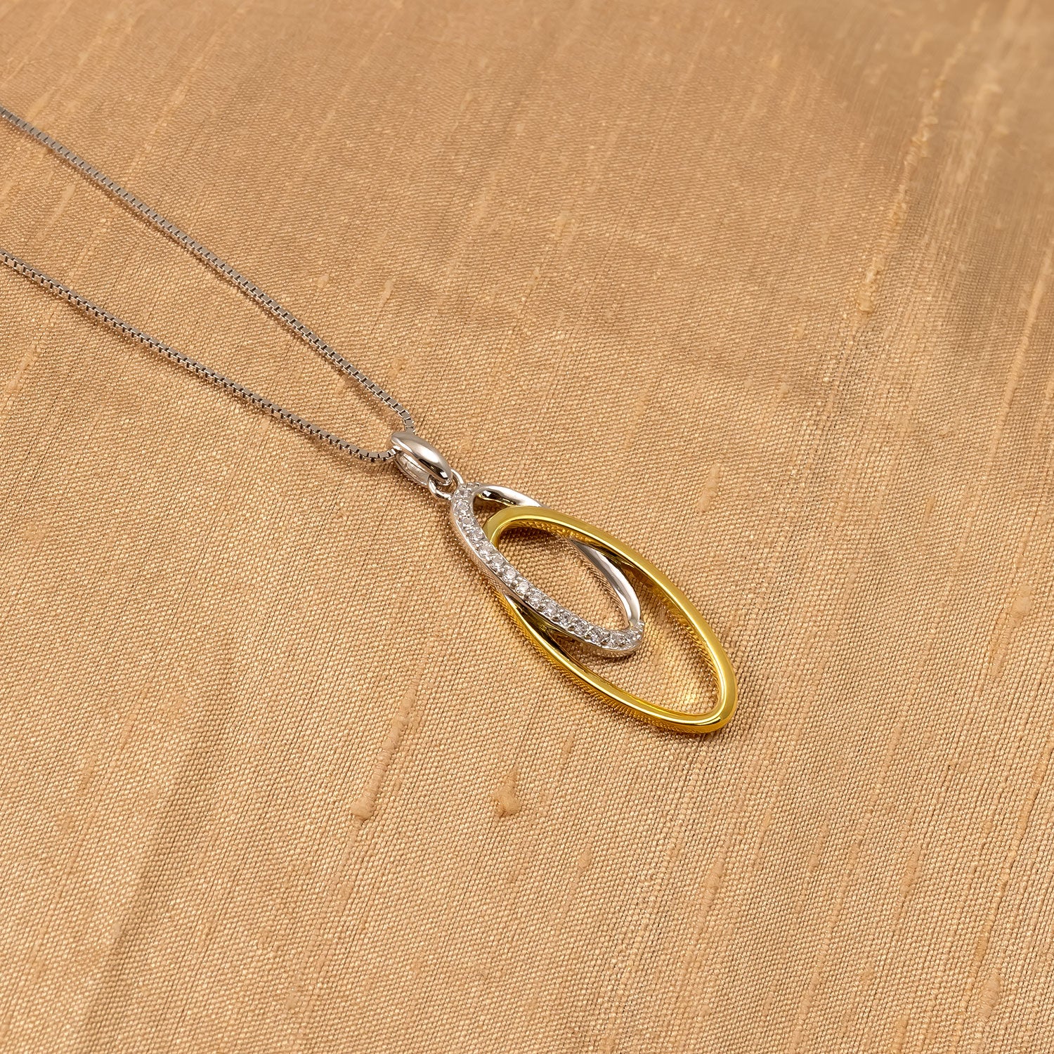 Silver & Gold Vermeil Ovals Pendant