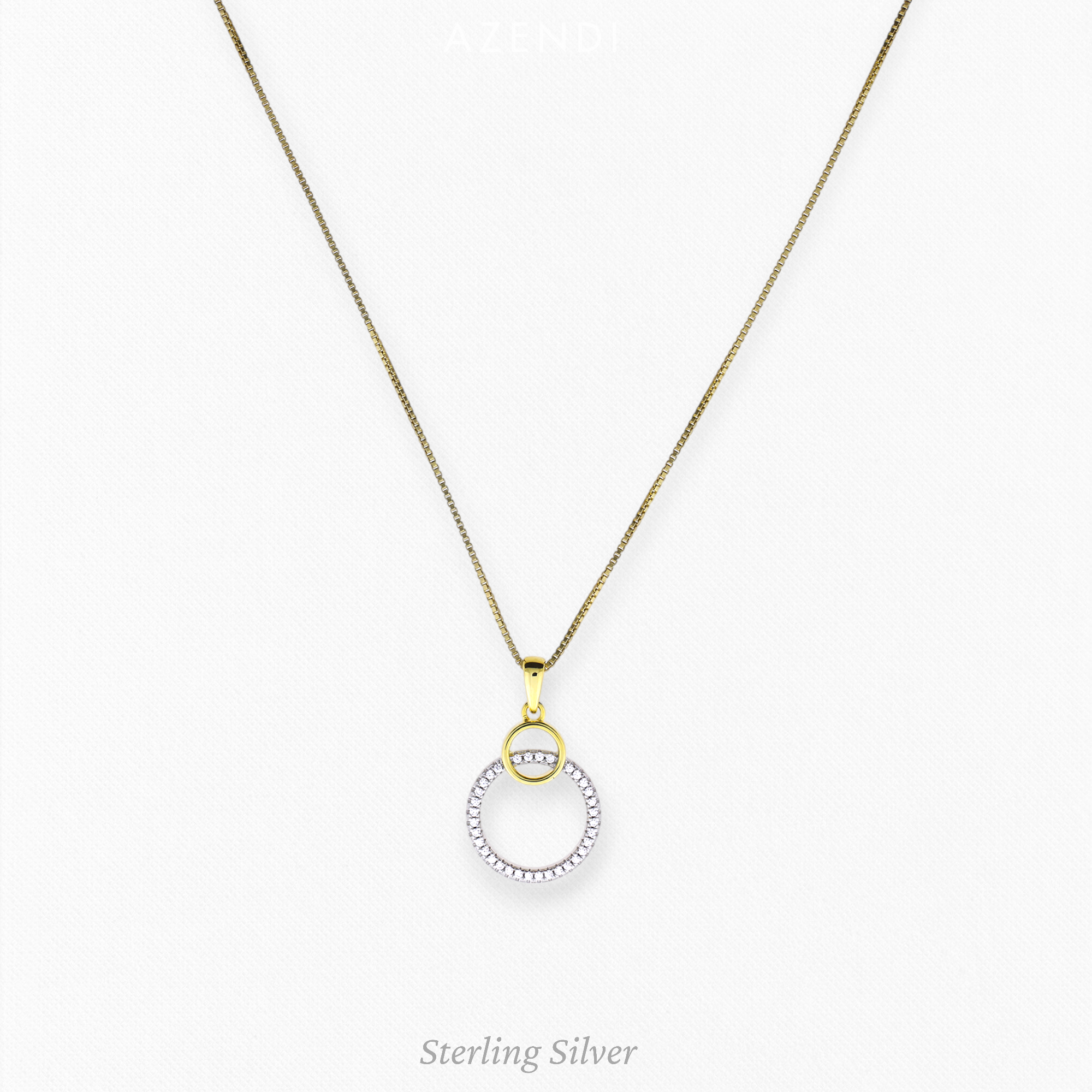 Silver & Gold Vermeil Circles Pendant