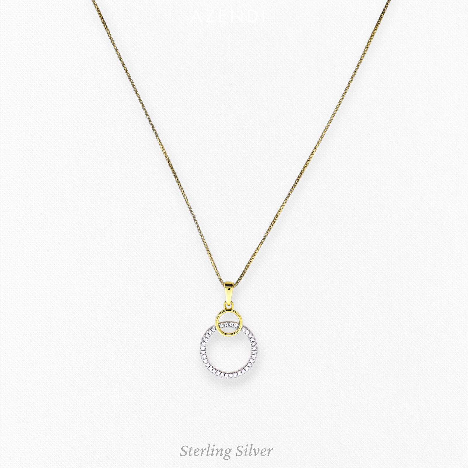 Silver & Gold Vermeil Circles Pendant