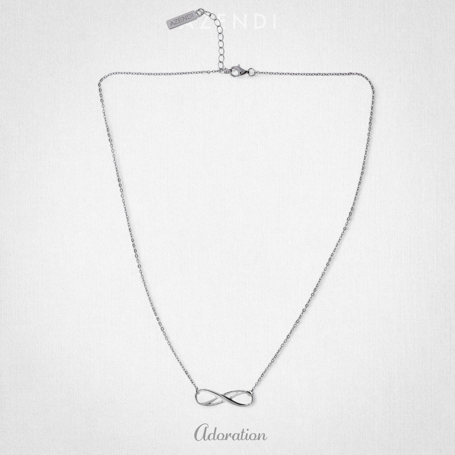 Silver Double Infinity Simple Necklace