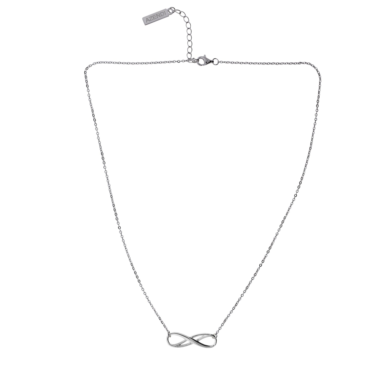 Silver Double Infinity Simple Necklace