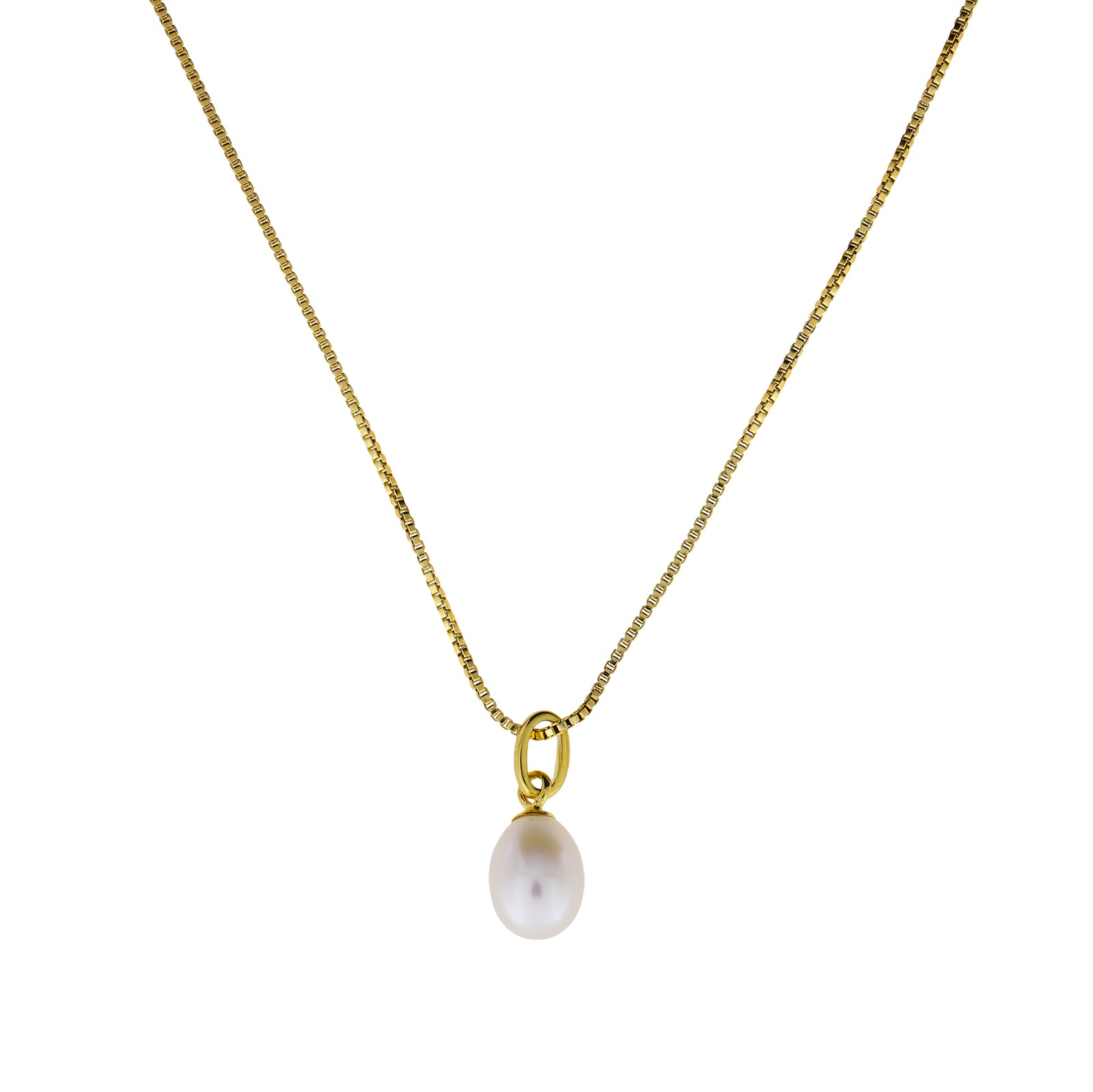 Simple Gold Vermeil Teardrop Freshwater Pearl Pendant