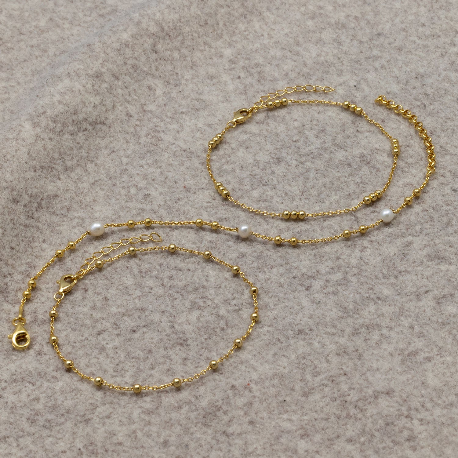 Gold Vermeil Freshwater Pearl & Bead Bracelet