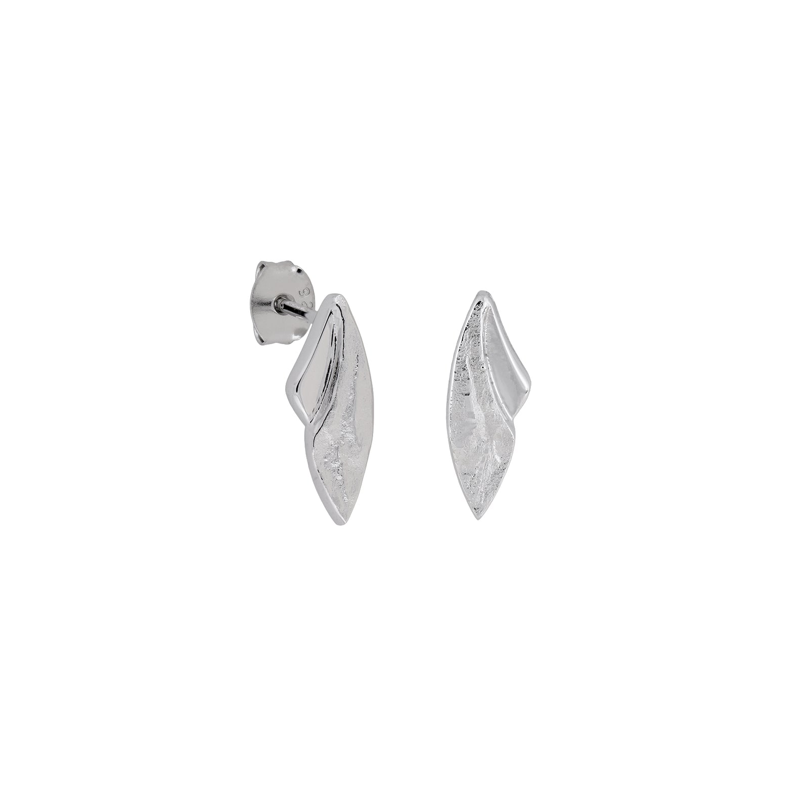 Malham Cove Curved Textured & Polished Stud Earrings