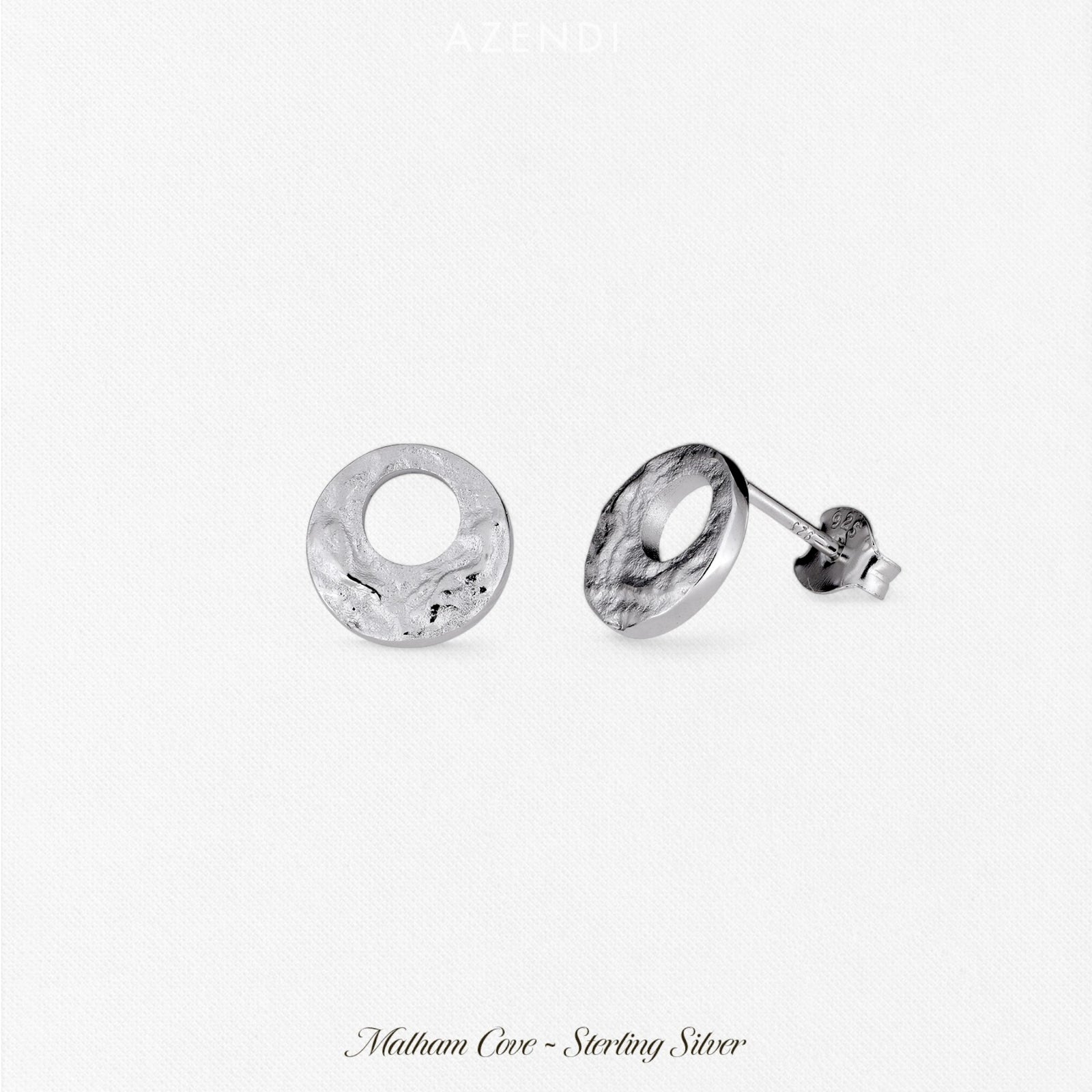 Malham Cove Textured Circle Stud Earrings