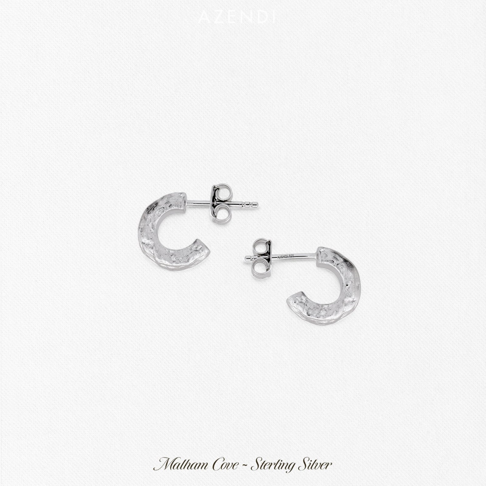 Malham Cove Textured Half Hoop Earrings