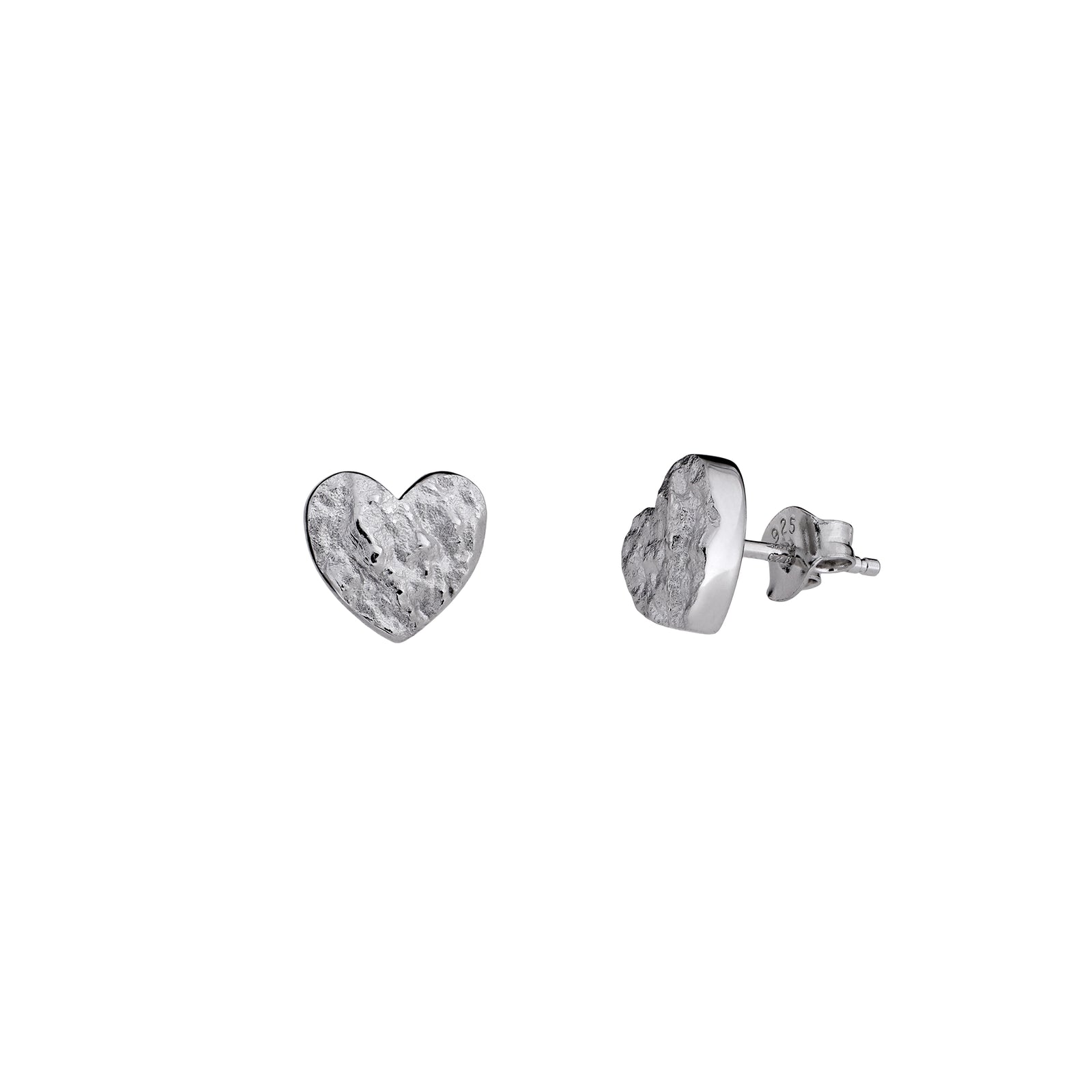 Malham Cove Textured Heart Stud Earrings