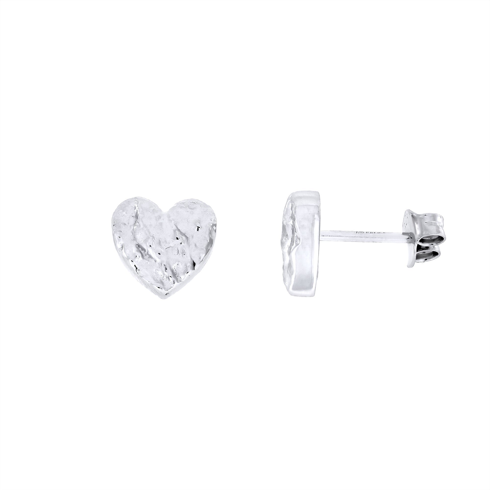 Malham Cove Textured Heart Stud Earrings