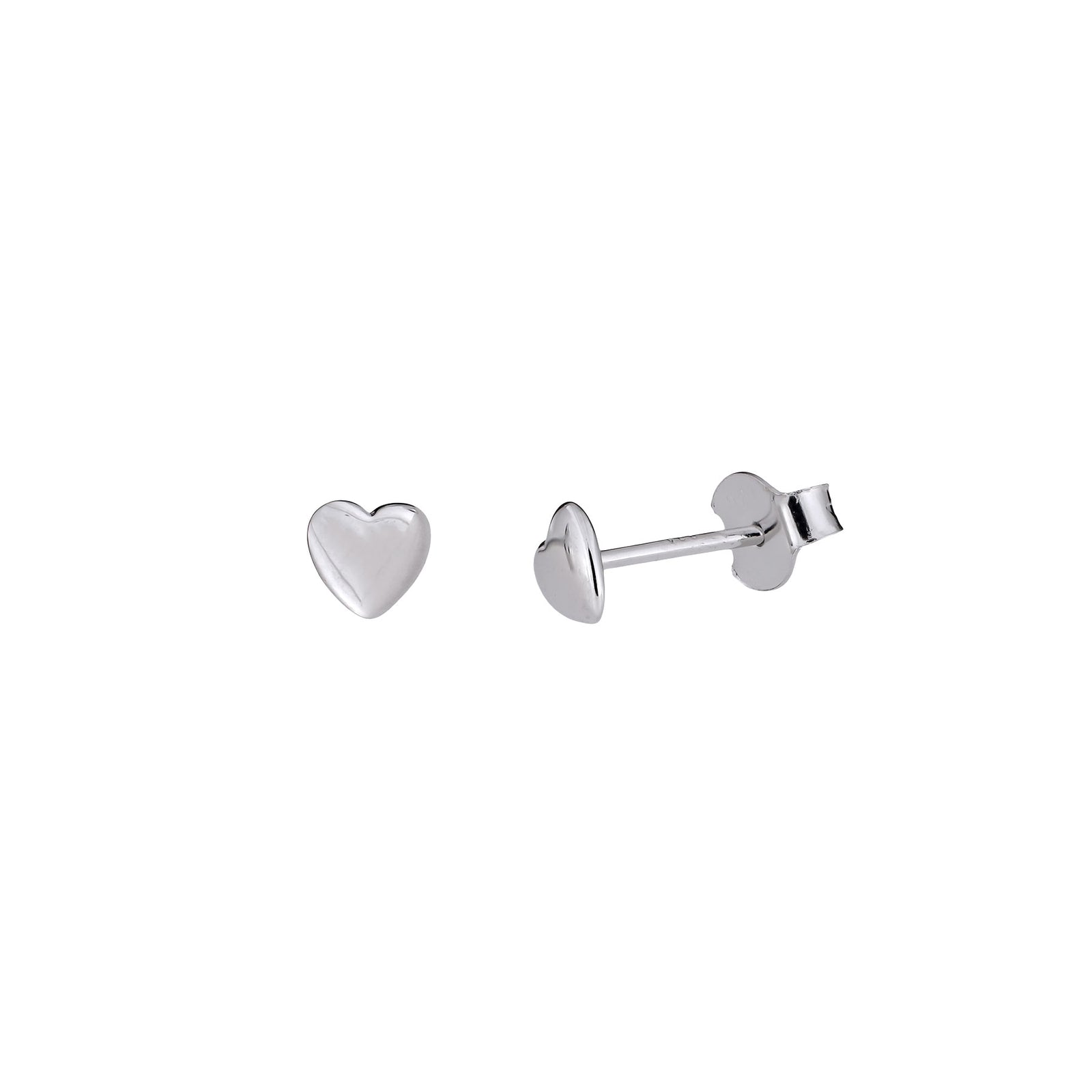 Polished Heart Stud Earrings