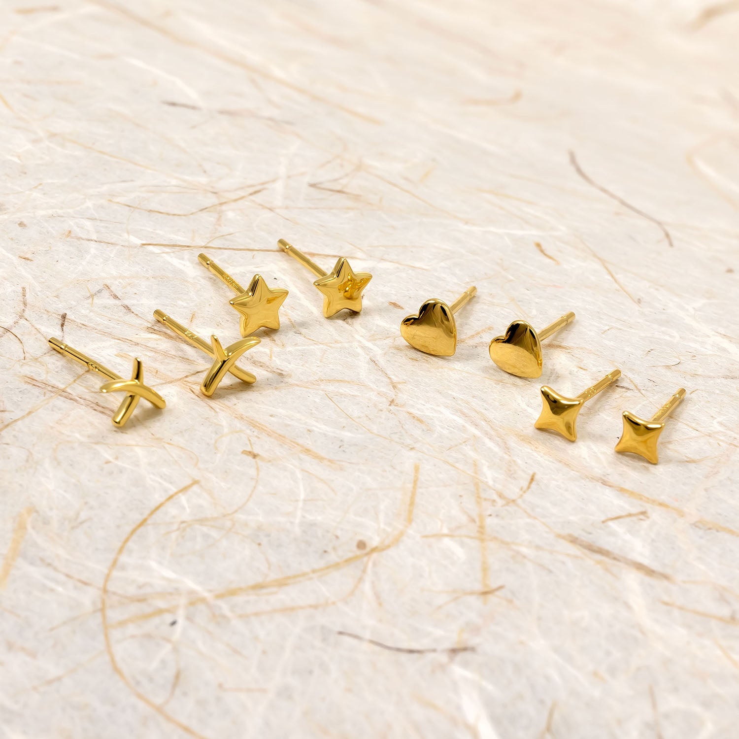 Polished Stars Stud Earrings
